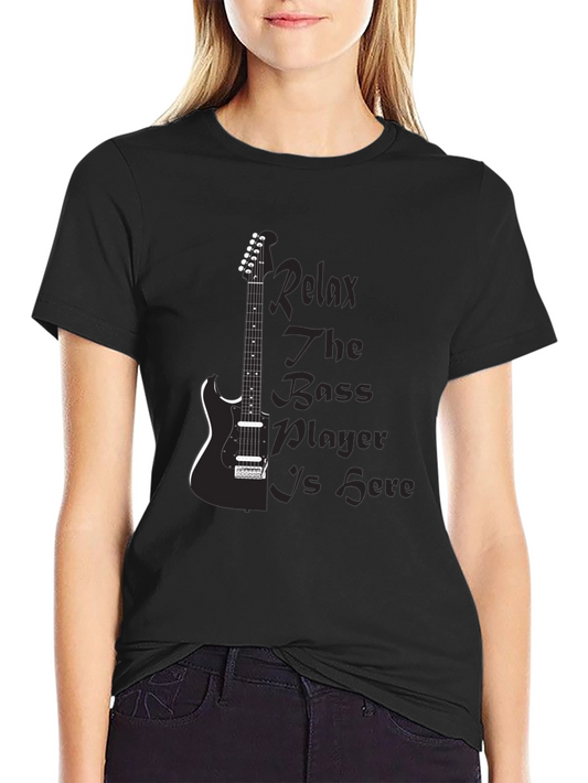 Relax Bass Player Black Graphic Tee