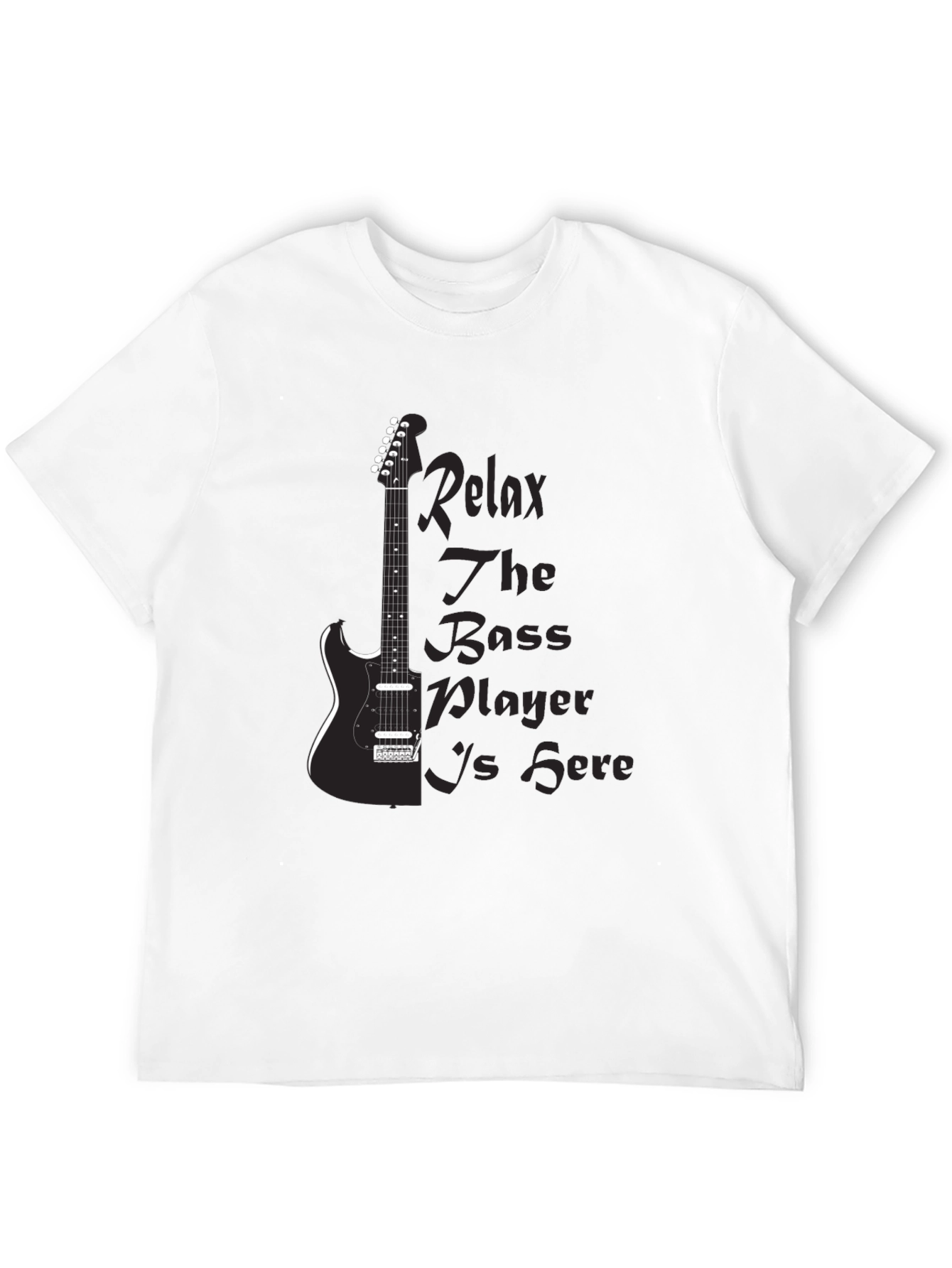 Relax Bass Player Black Graphic Tee