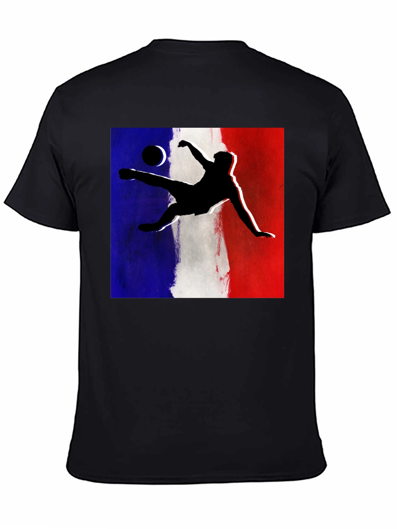 French Soccer Kick T-Shirt - Black Cotton Tee