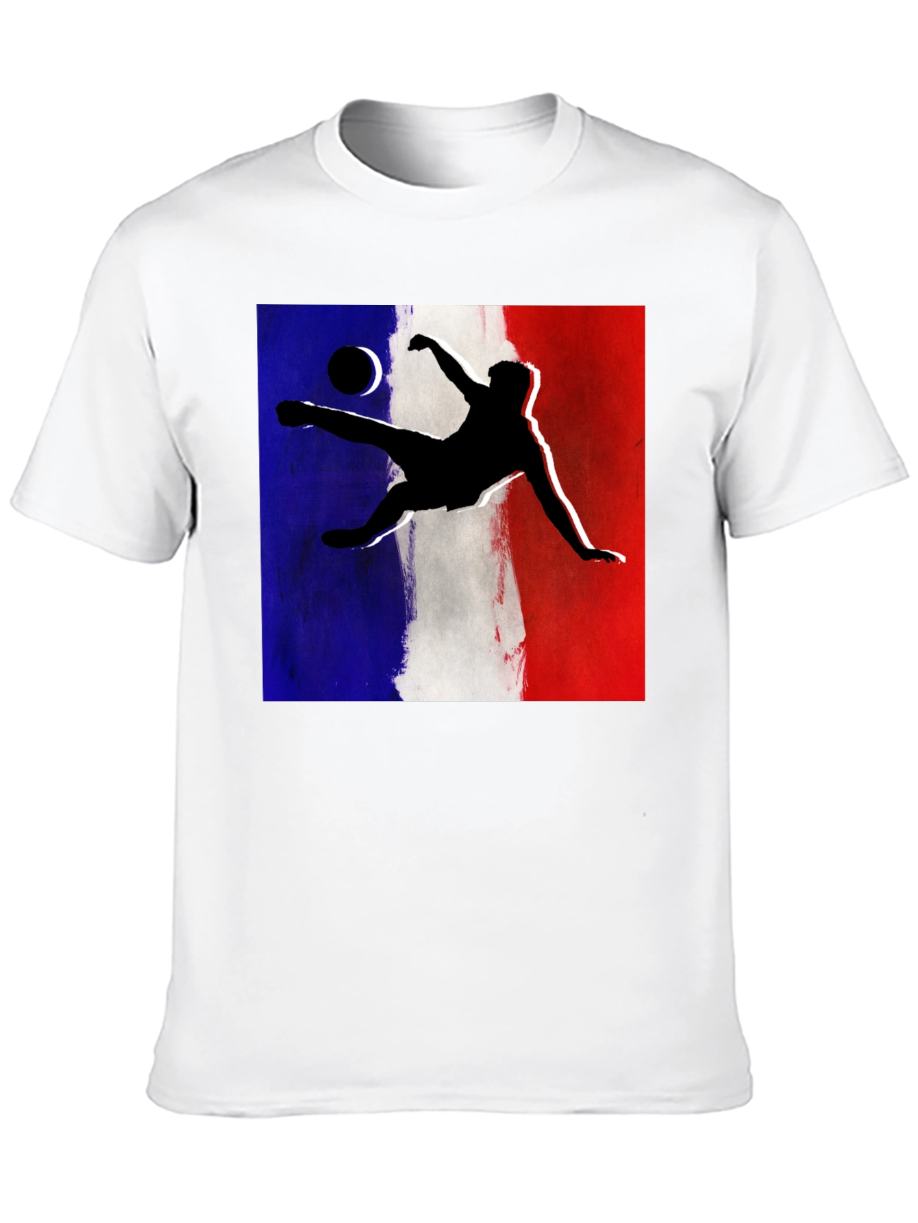French Soccer Kick T-Shirt - Black Cotton Tee