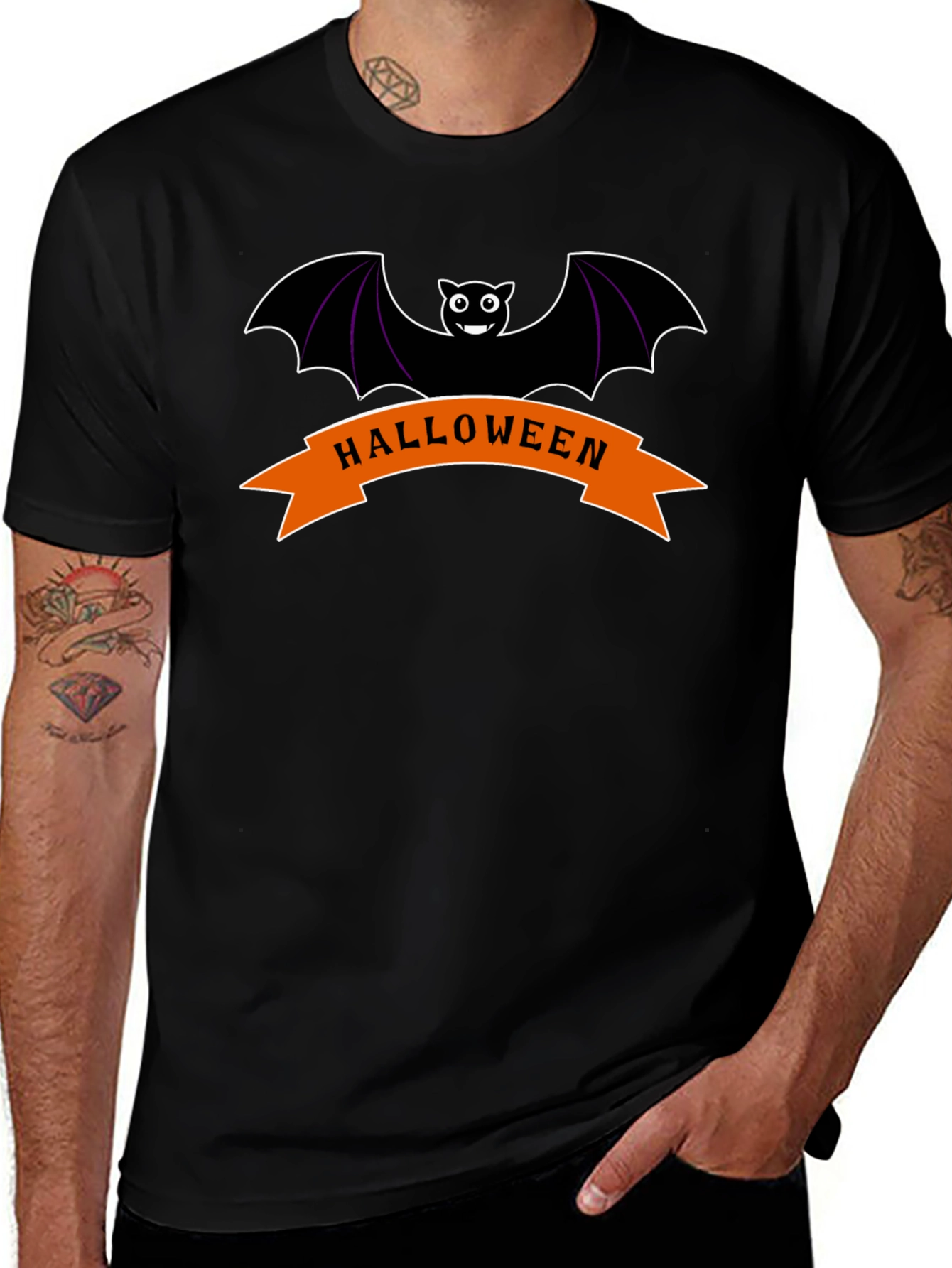 Halloween Bat Graphic Tee - Spooky Season Apparel