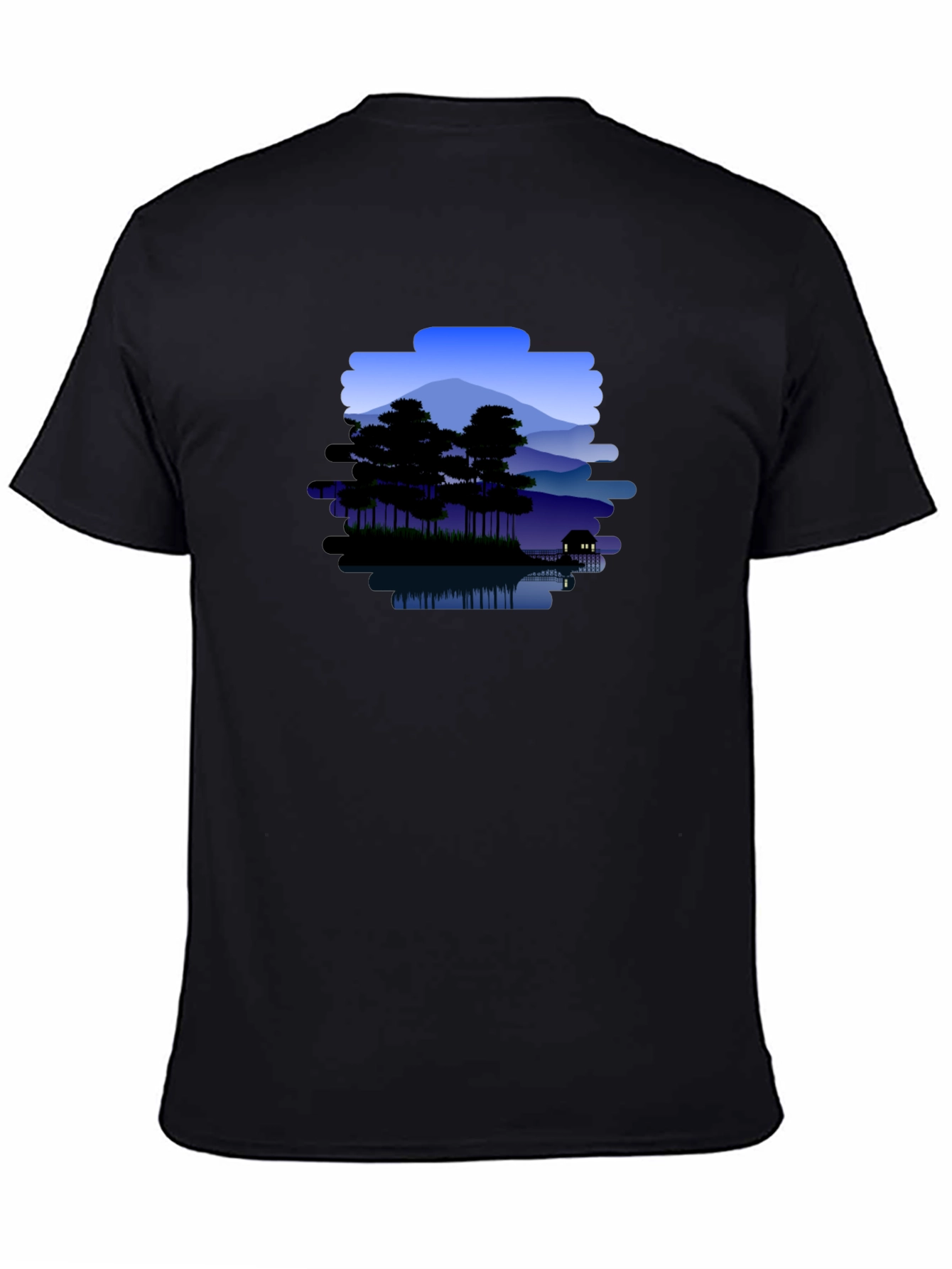 Mountain Lake Scene Graphic T-Shirt