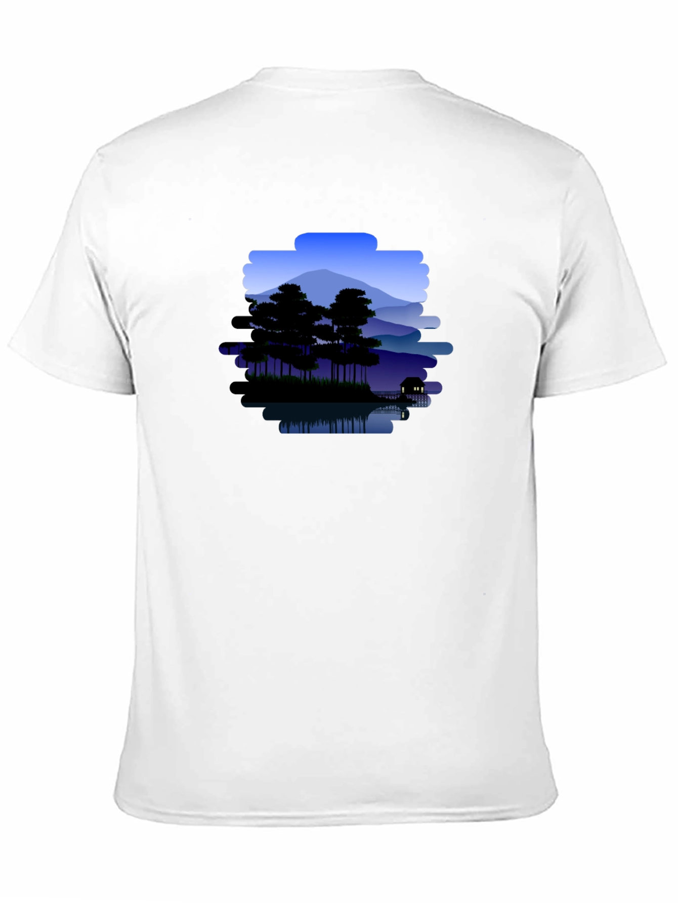 Mountain Lake Scene Graphic T-Shirt