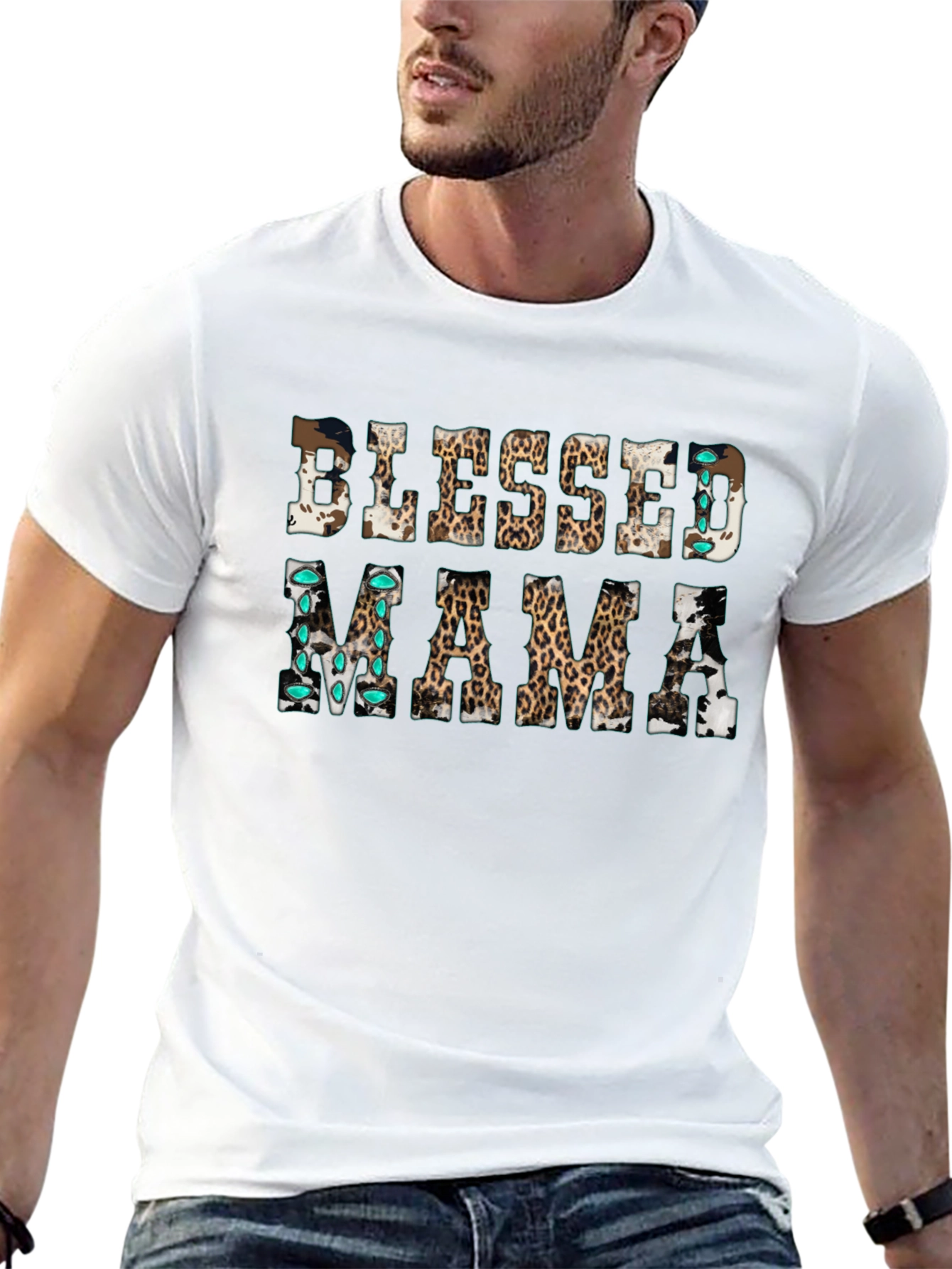 Blessed Mama T-Shirt: Unique Animal Print Design