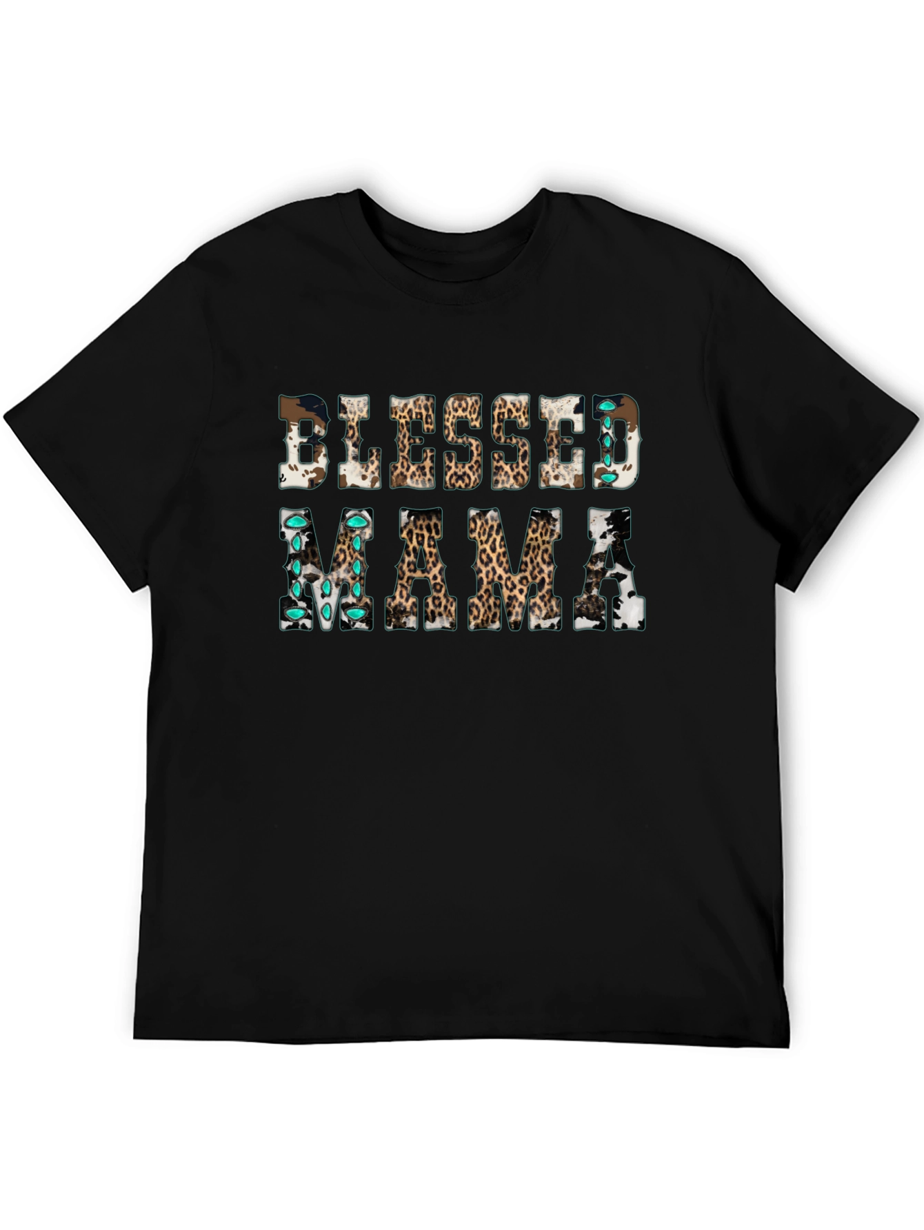 Blessed Mama T-Shirt: Unique Animal Print Design