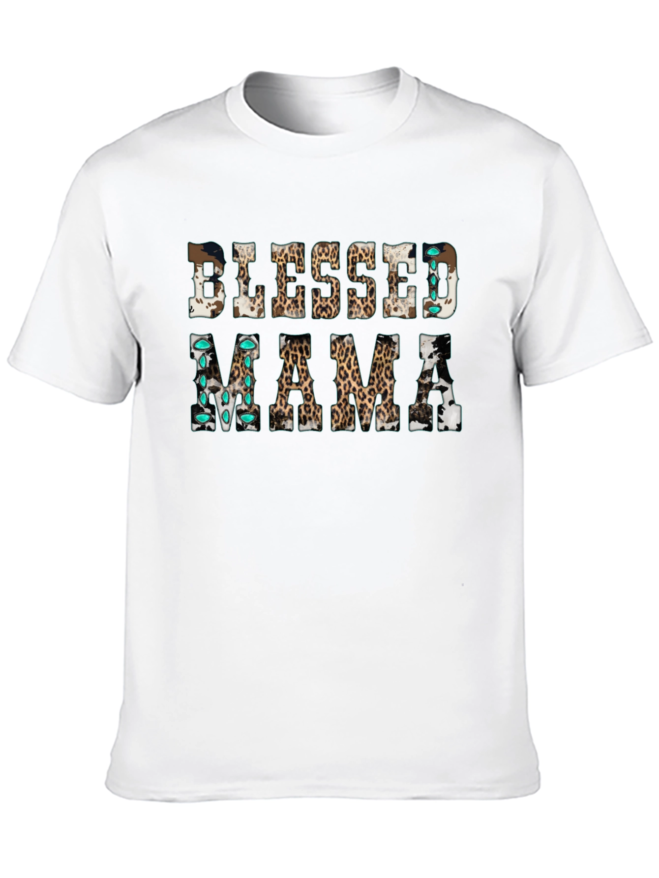 Blessed Mama T-Shirt: Unique Animal Print Design