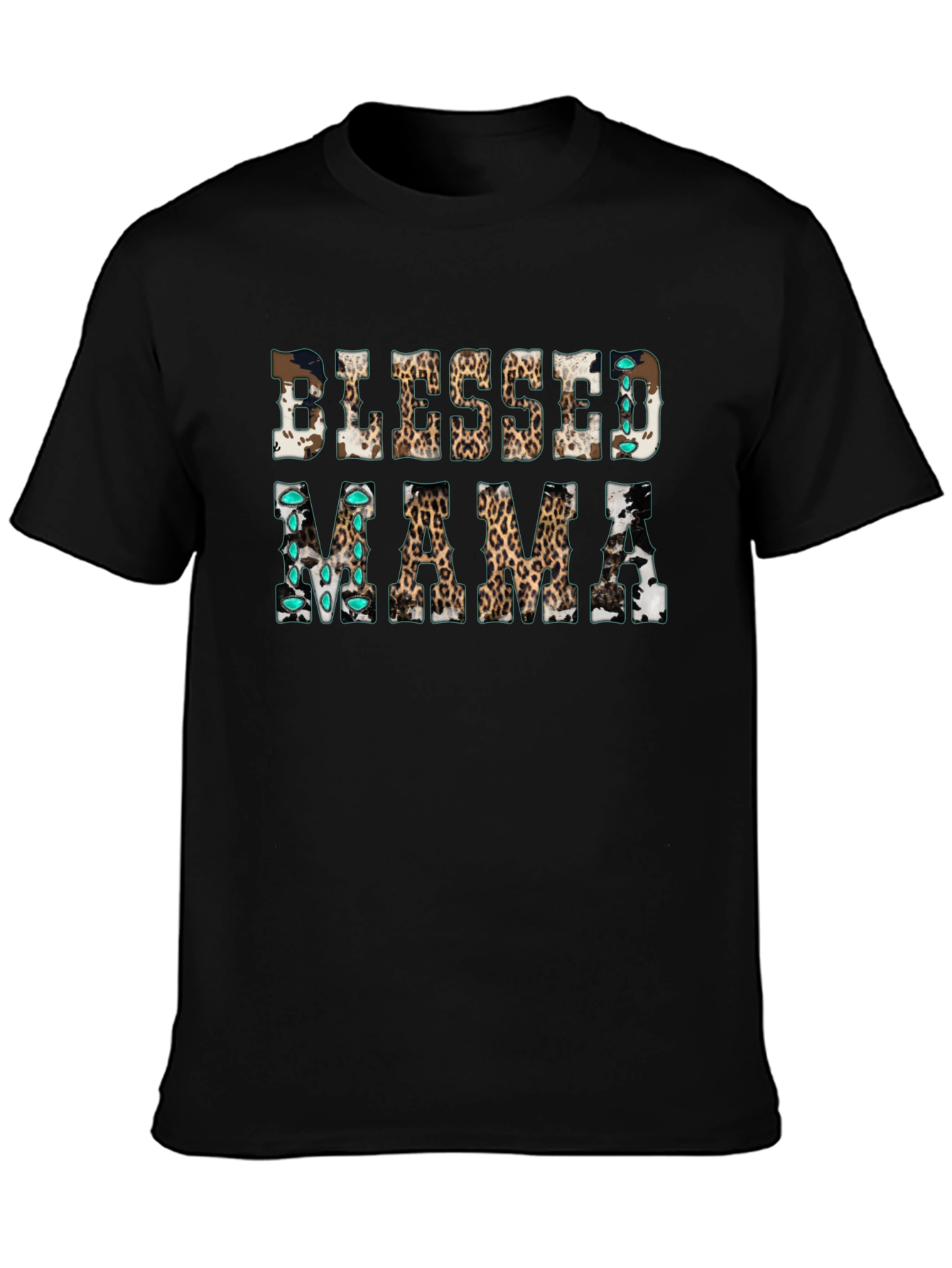 Blessed Mama T-Shirt: Unique Animal Print Design
