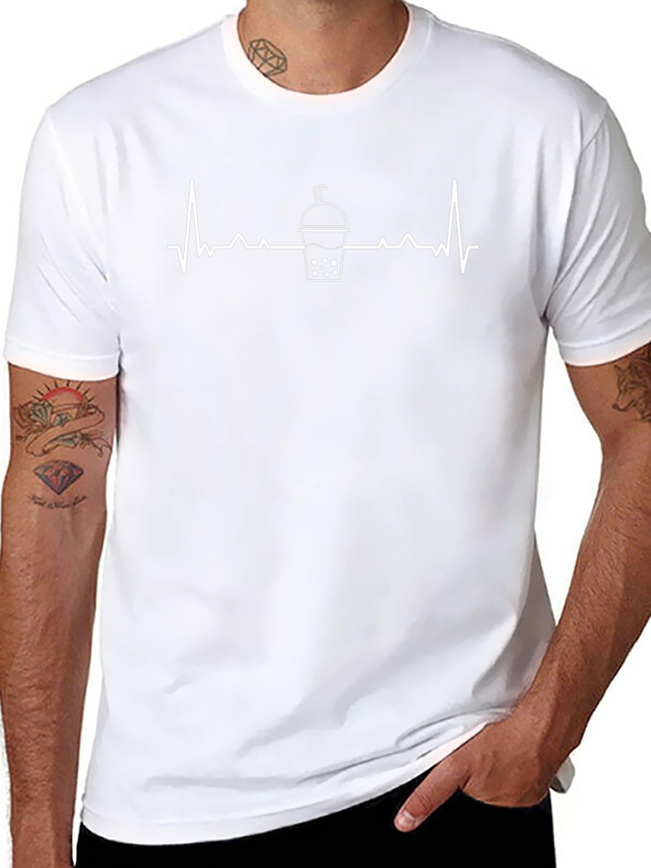 Boba Heartbeat T-Shirt - Casual Black Tee