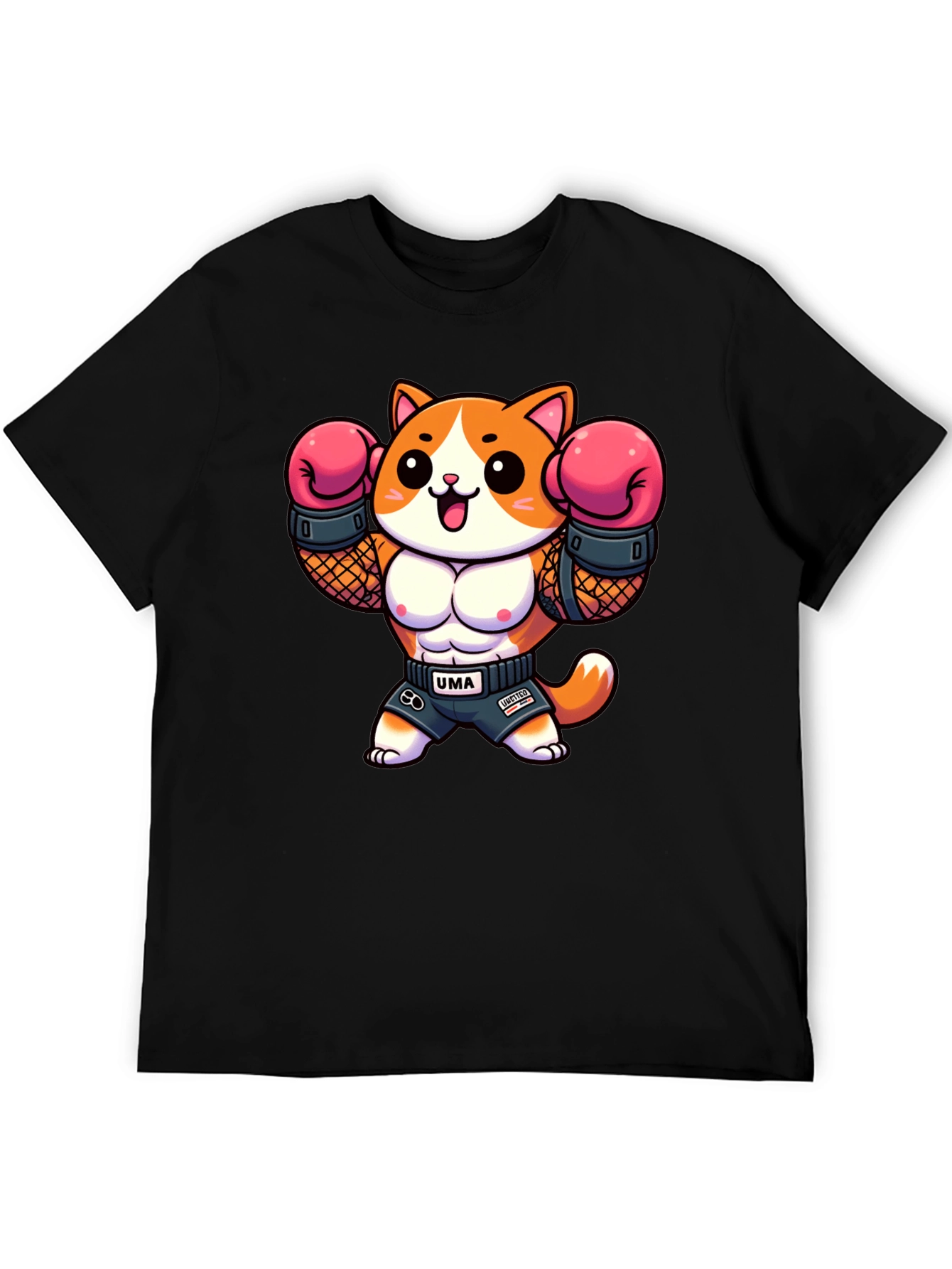 Funny Cartoon Cat Boxer Graphic Tee