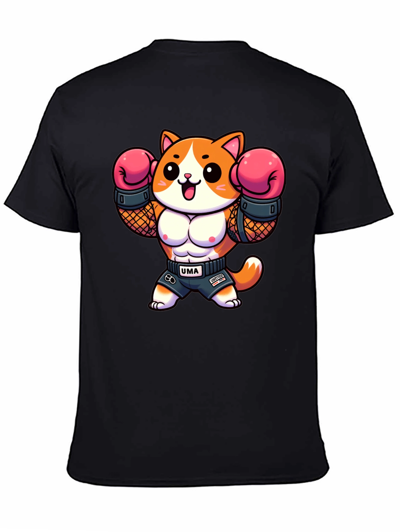 Funny Cartoon Cat Boxer Graphic Tee
