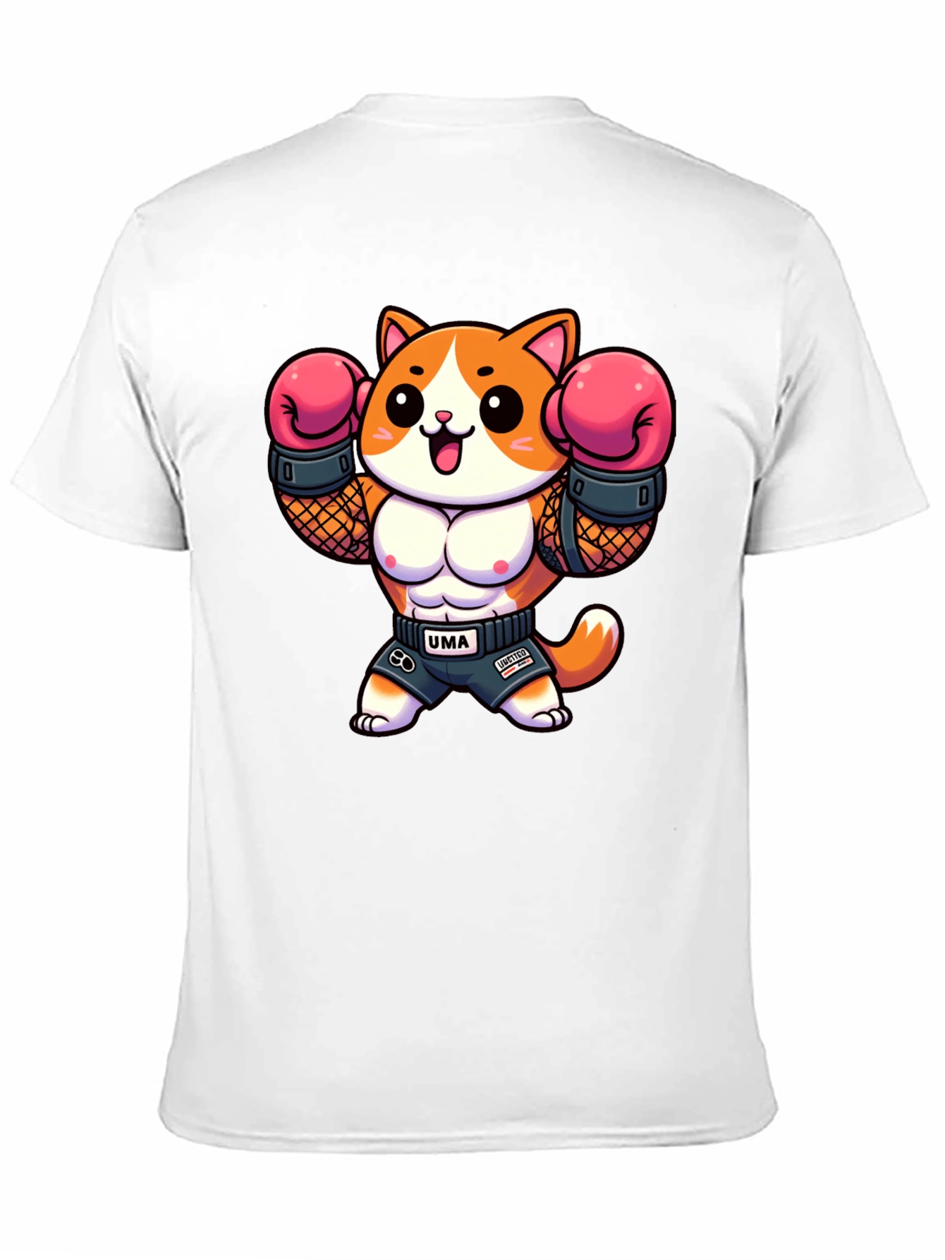 Funny Cartoon Cat Boxer Graphic Tee