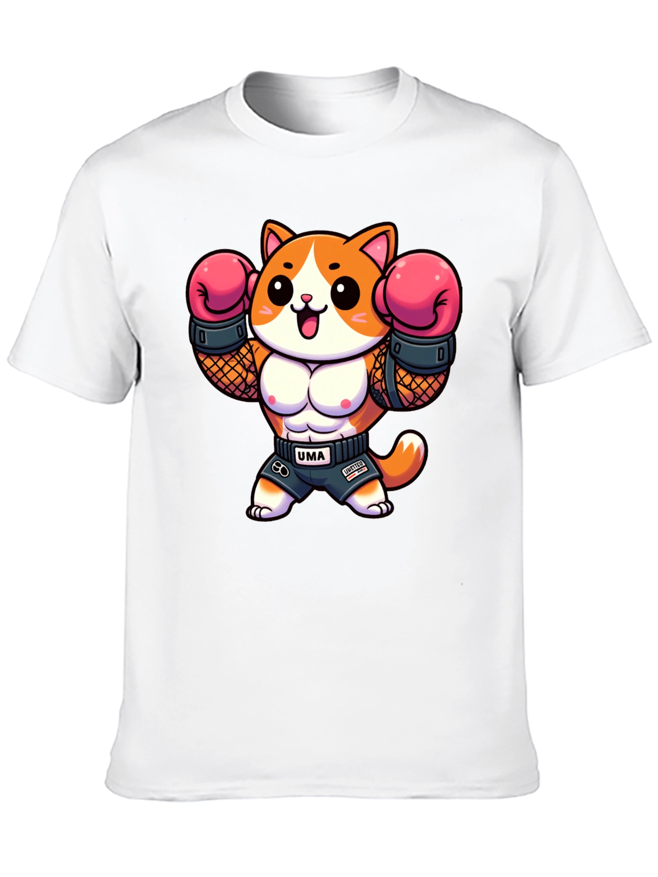Funny Cartoon Cat Boxer Graphic Tee