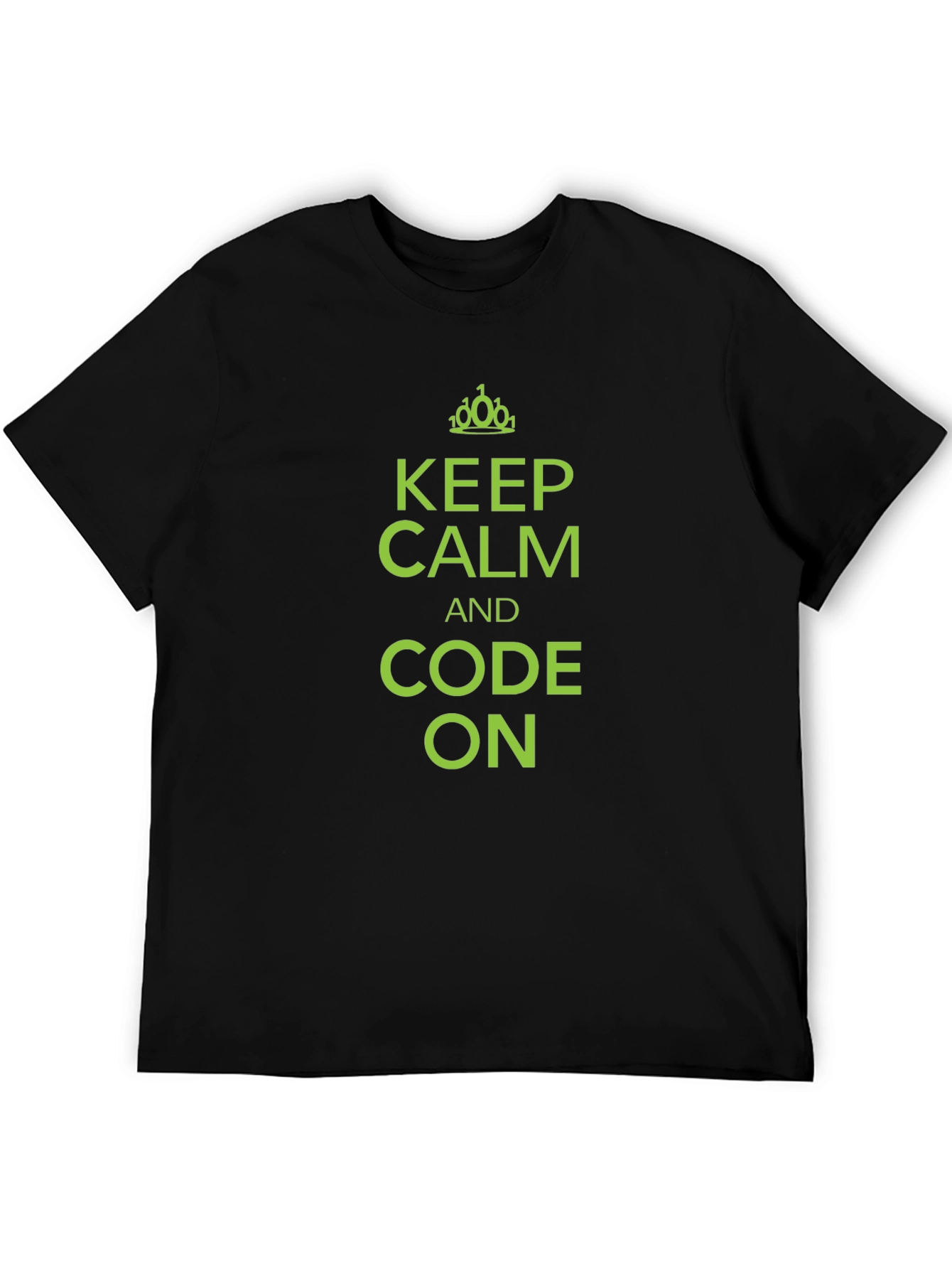 Keep Calm and Code On Black Graphic T-Shirt