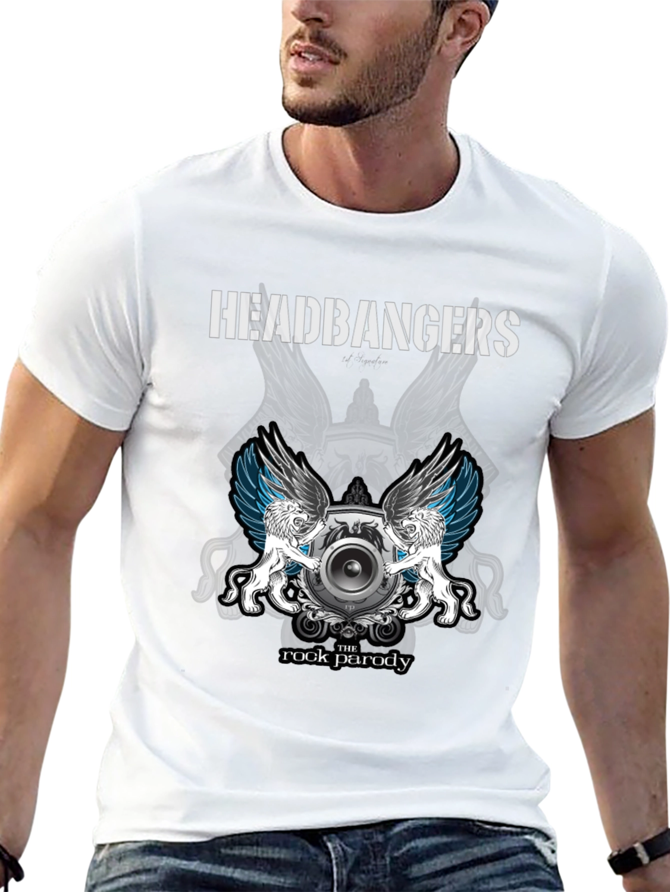 Headbangers Rock Parody Graphic T-Shirt