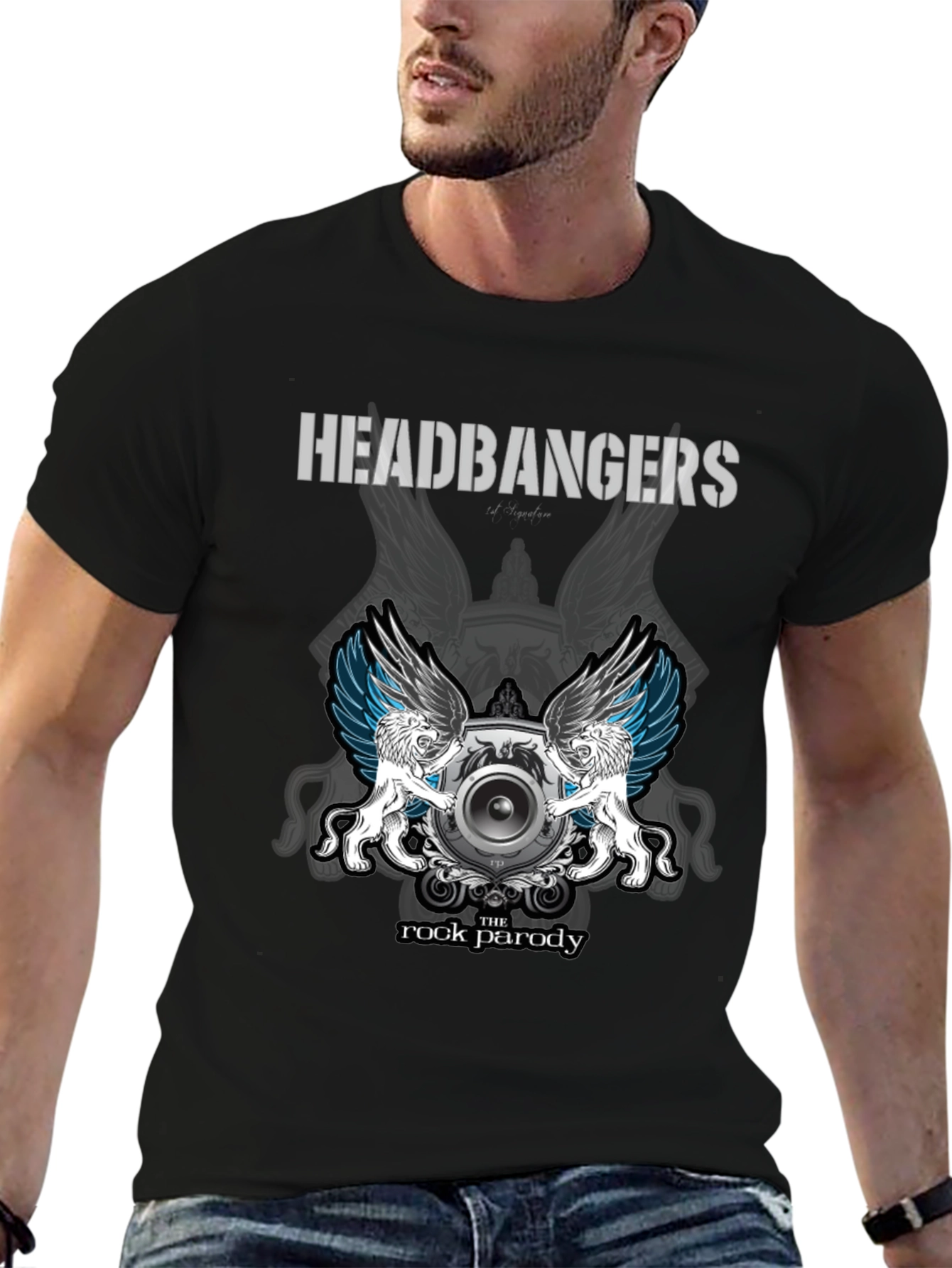 Headbangers Rock Parody Graphic T-Shirt