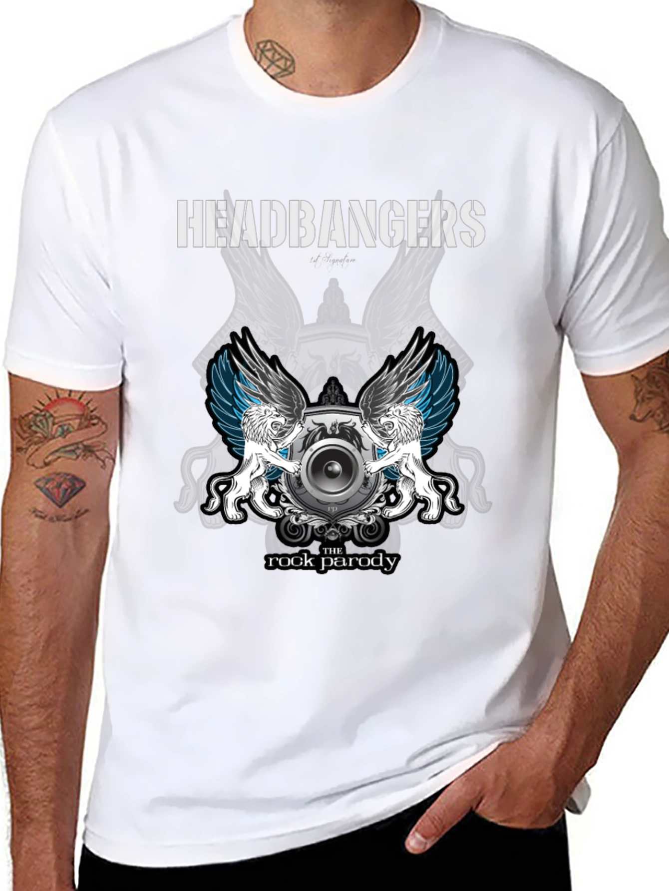 Headbangers Rock Parody Graphic T-Shirt