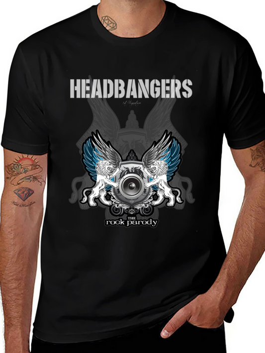 Headbangers Rock Parody Graphic T-Shirt