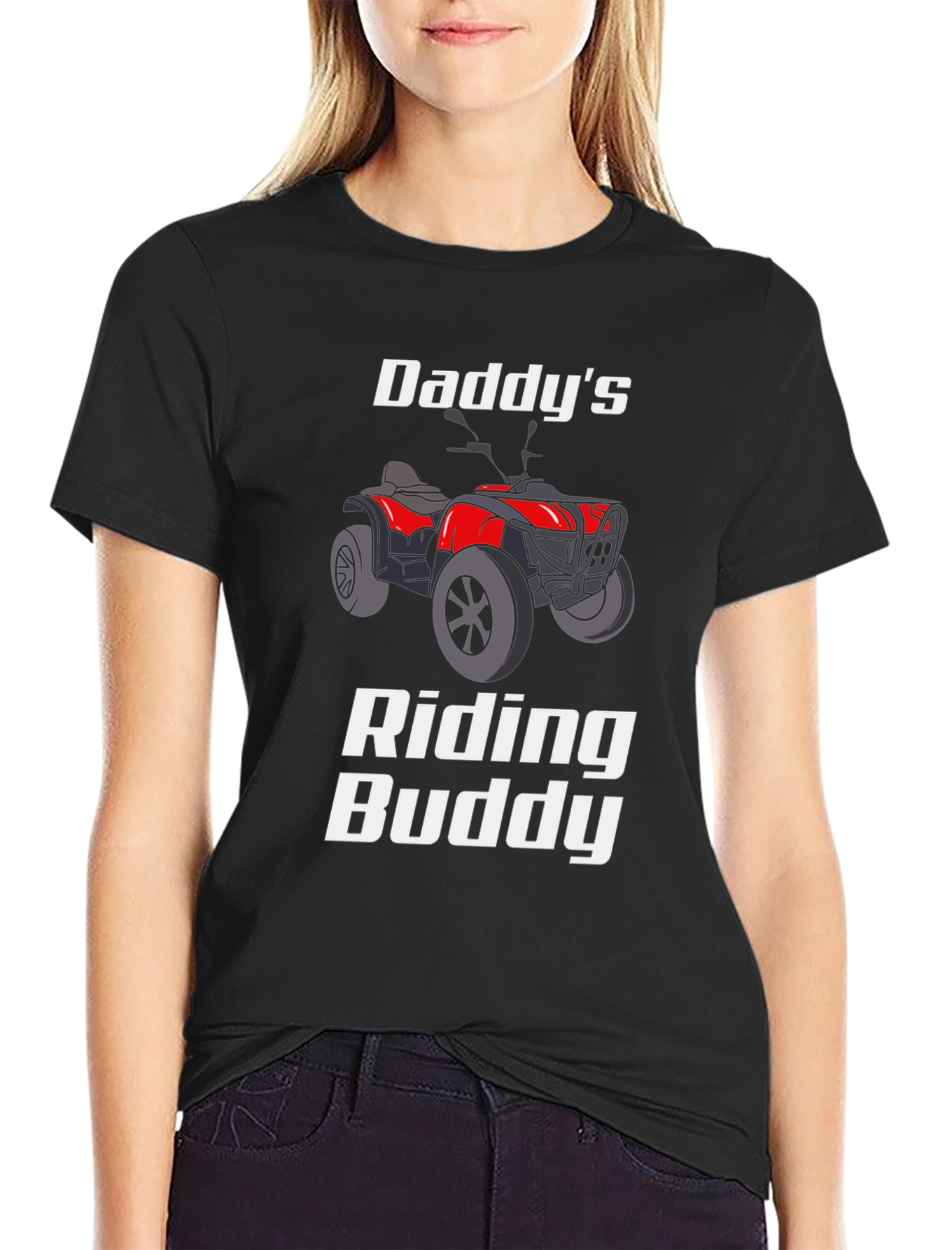Daddys Riding Buddy Graphic Tee - Black