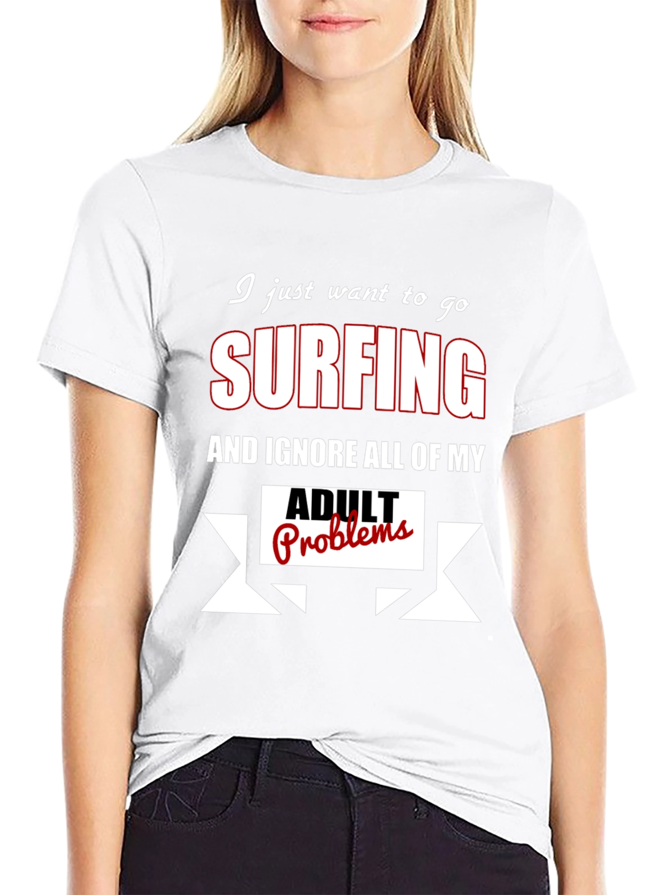 Surfing Adult Problems Funny T-Shirt