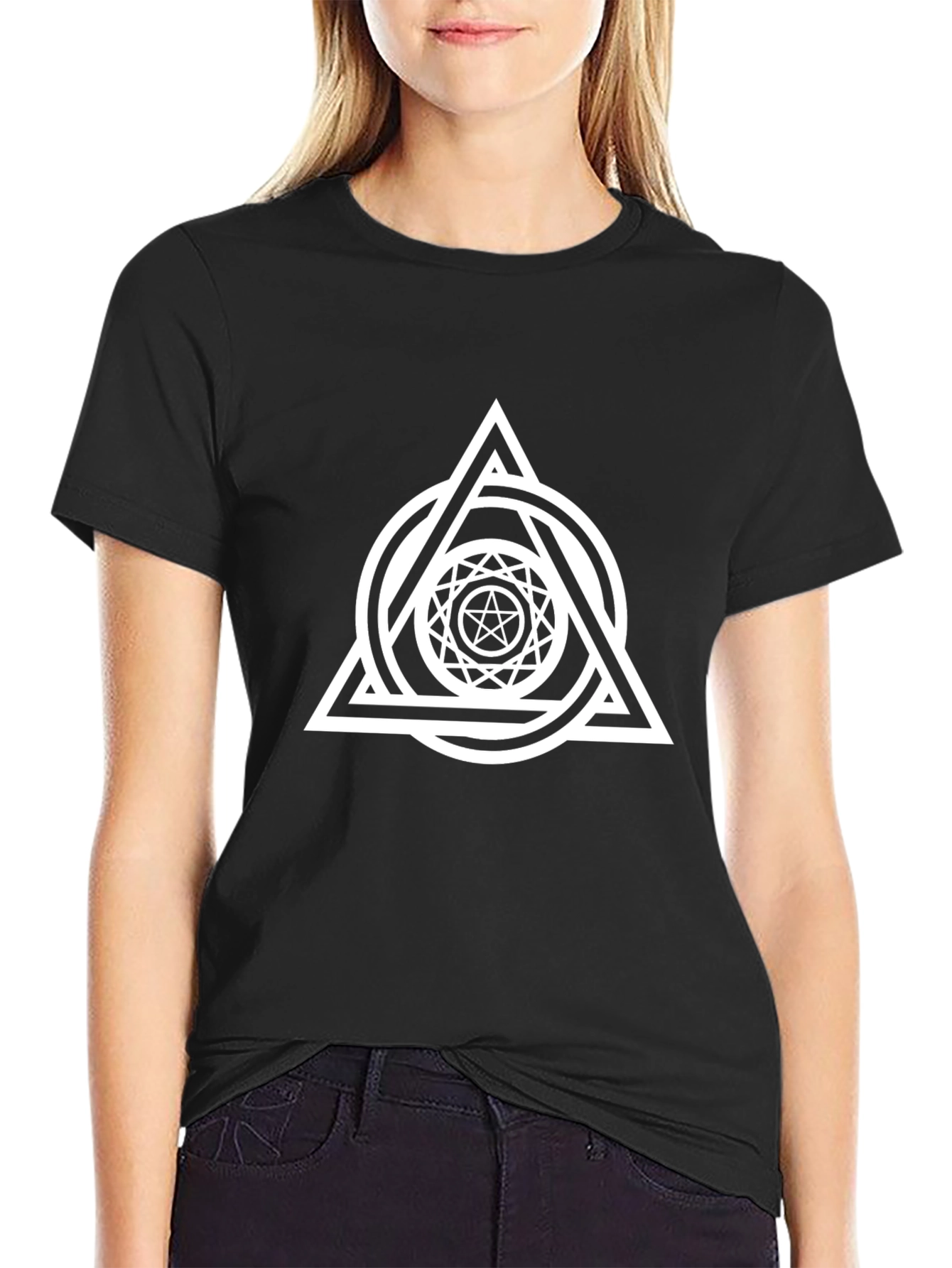 Occult Symbol Graphic Black T-Shirt