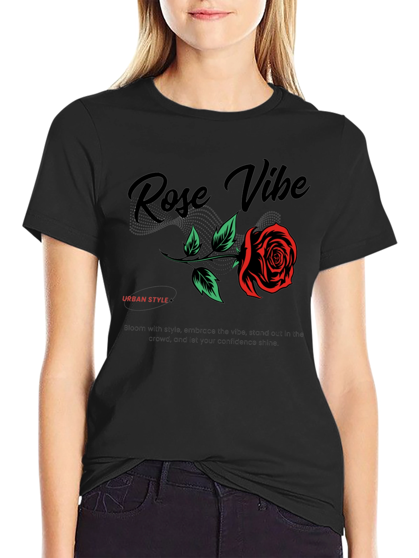 Rose Vibe Graphic Tee - Urban Style