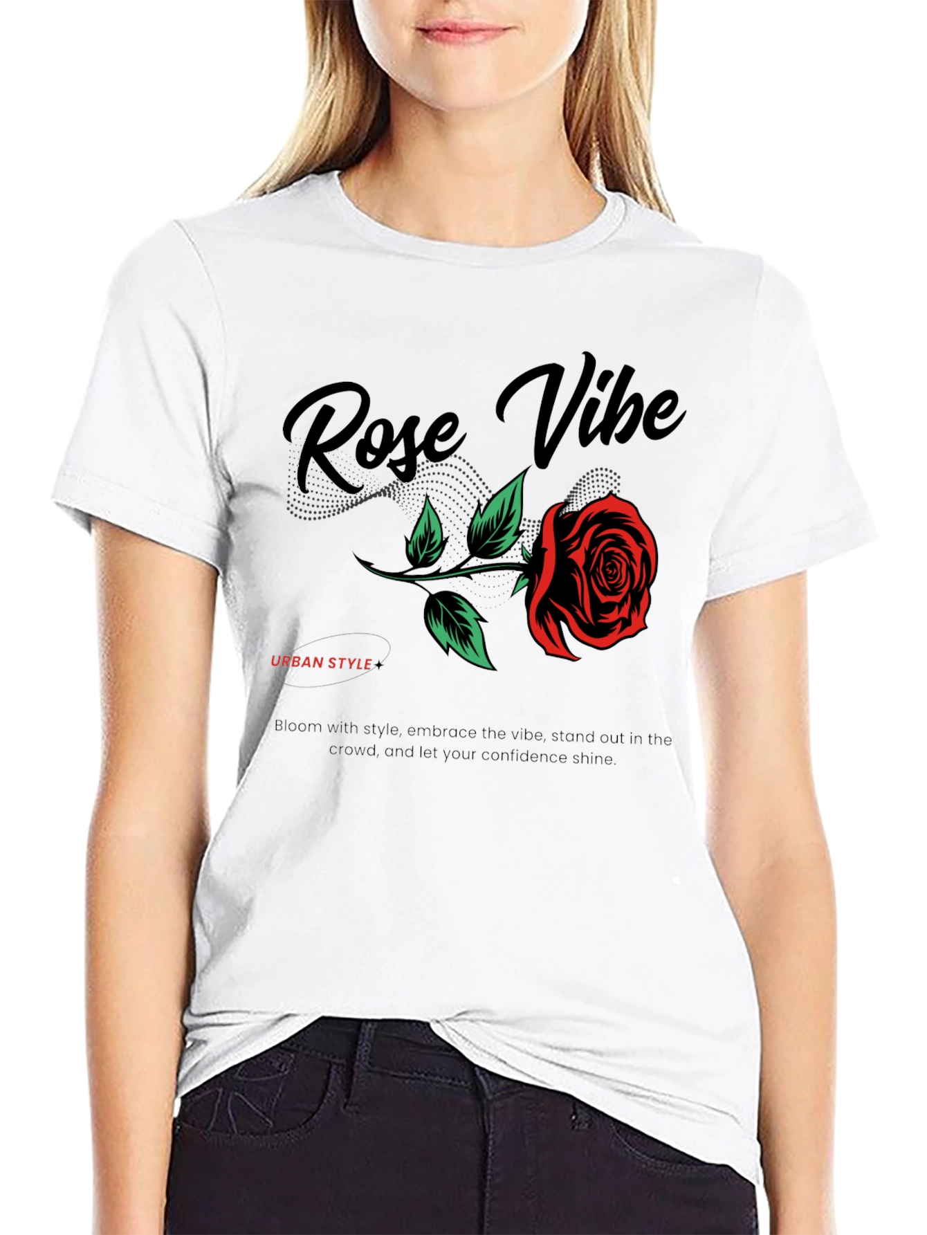 Rose Vibe Graphic Tee - Urban Style