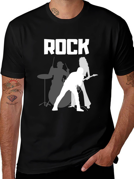 Rock Band Graphic Tee - Classic Black Cotton T-Shirt