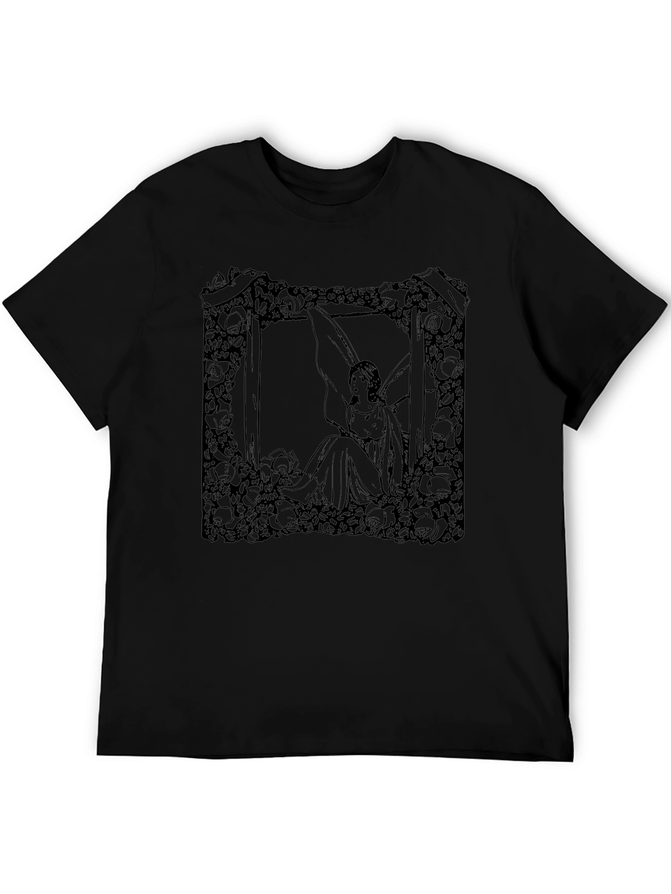Floral Fairy Graphic Tee - Black