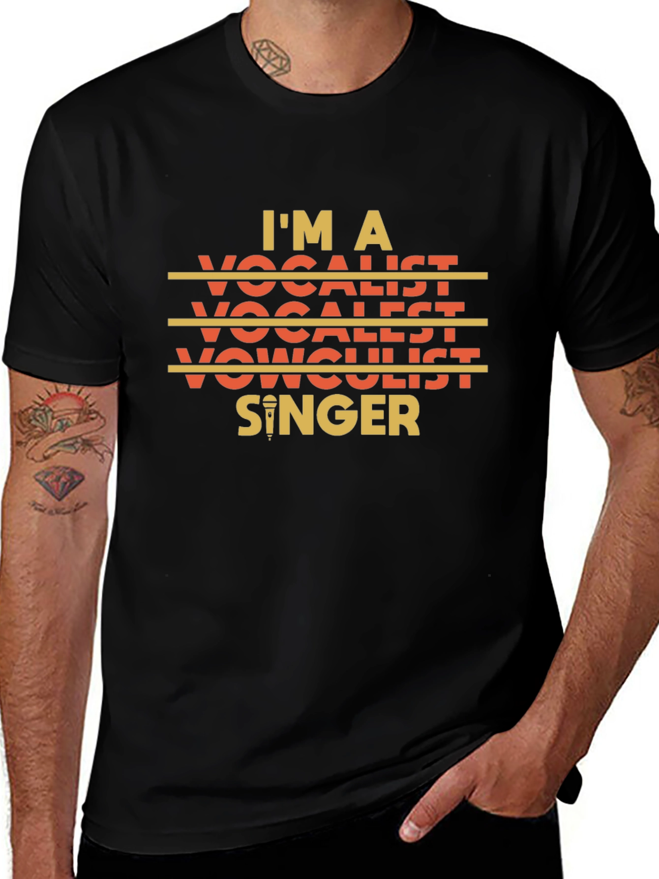 Im A Vocalist Singer Graphic Black T-Shirt