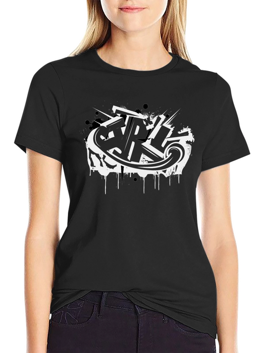 Stylish Black T-Shirt with Graffiti Design