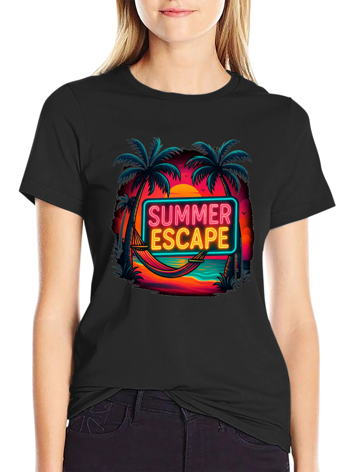Summer Escape Graphic Tee - Tropical Vacation Vibes