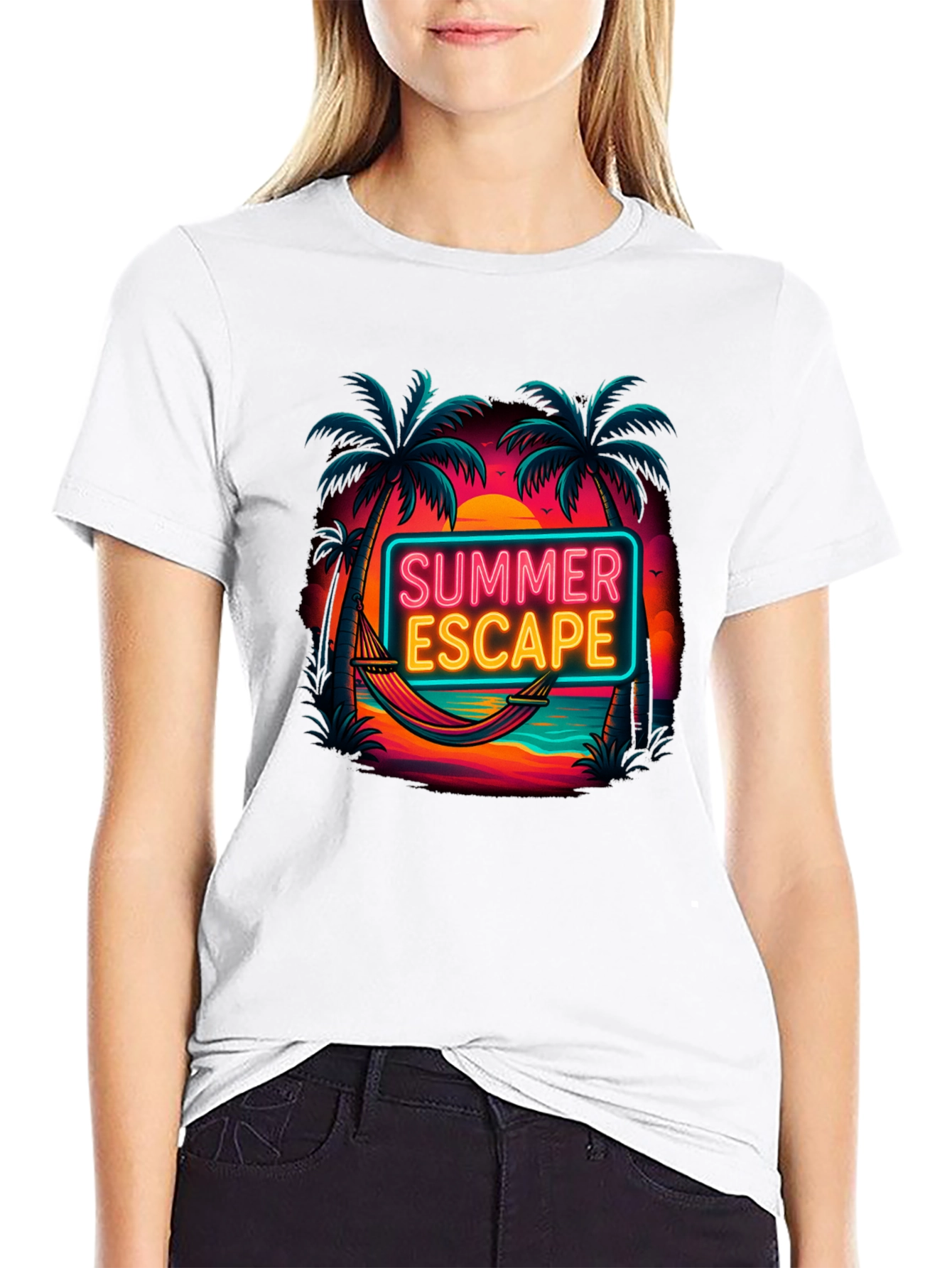 Summer Escape Graphic Tee - Tropical Vacation Vibes