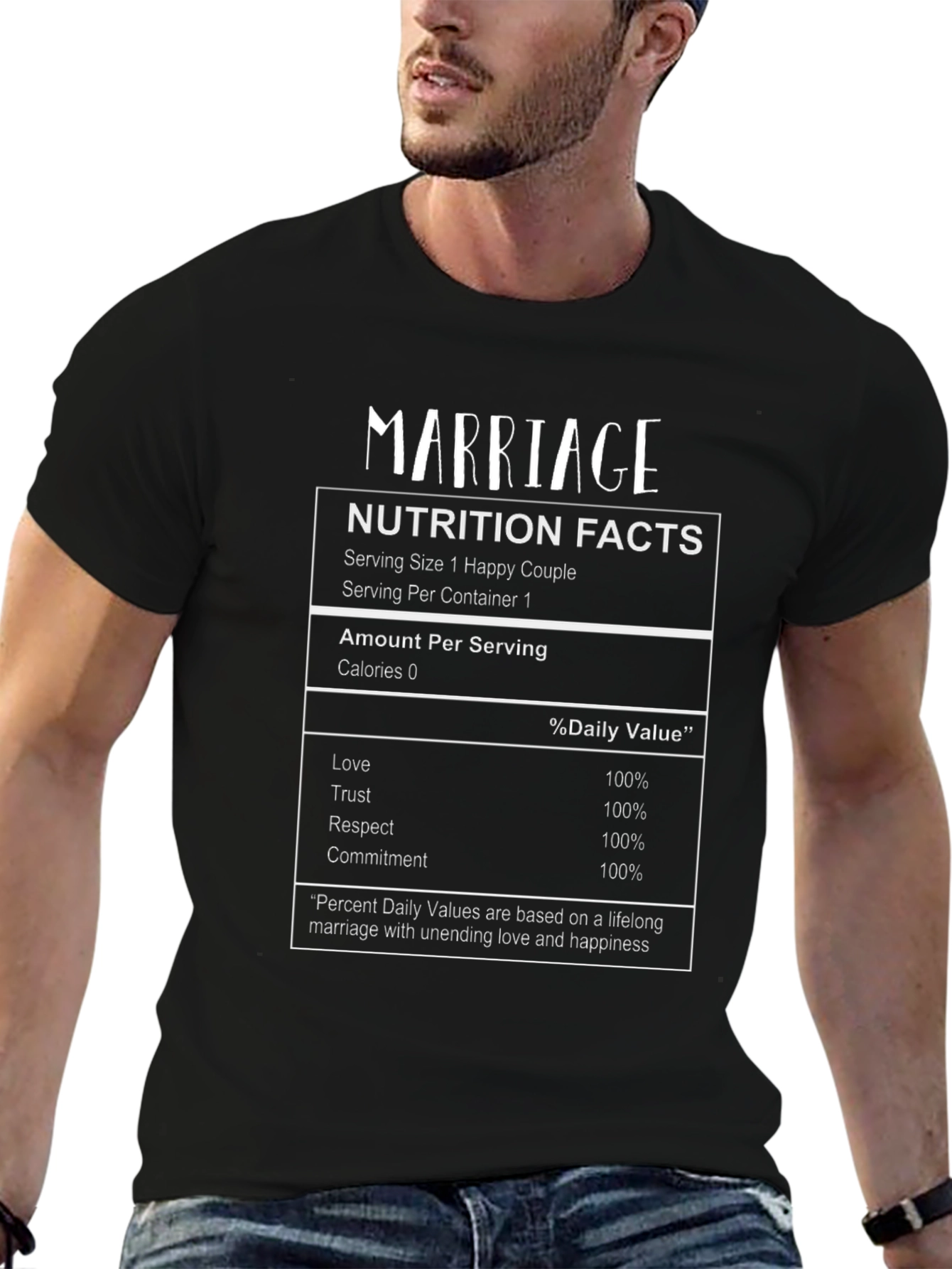 Marriage Nutrition Facts T-Shirt - Happy Couple Tee