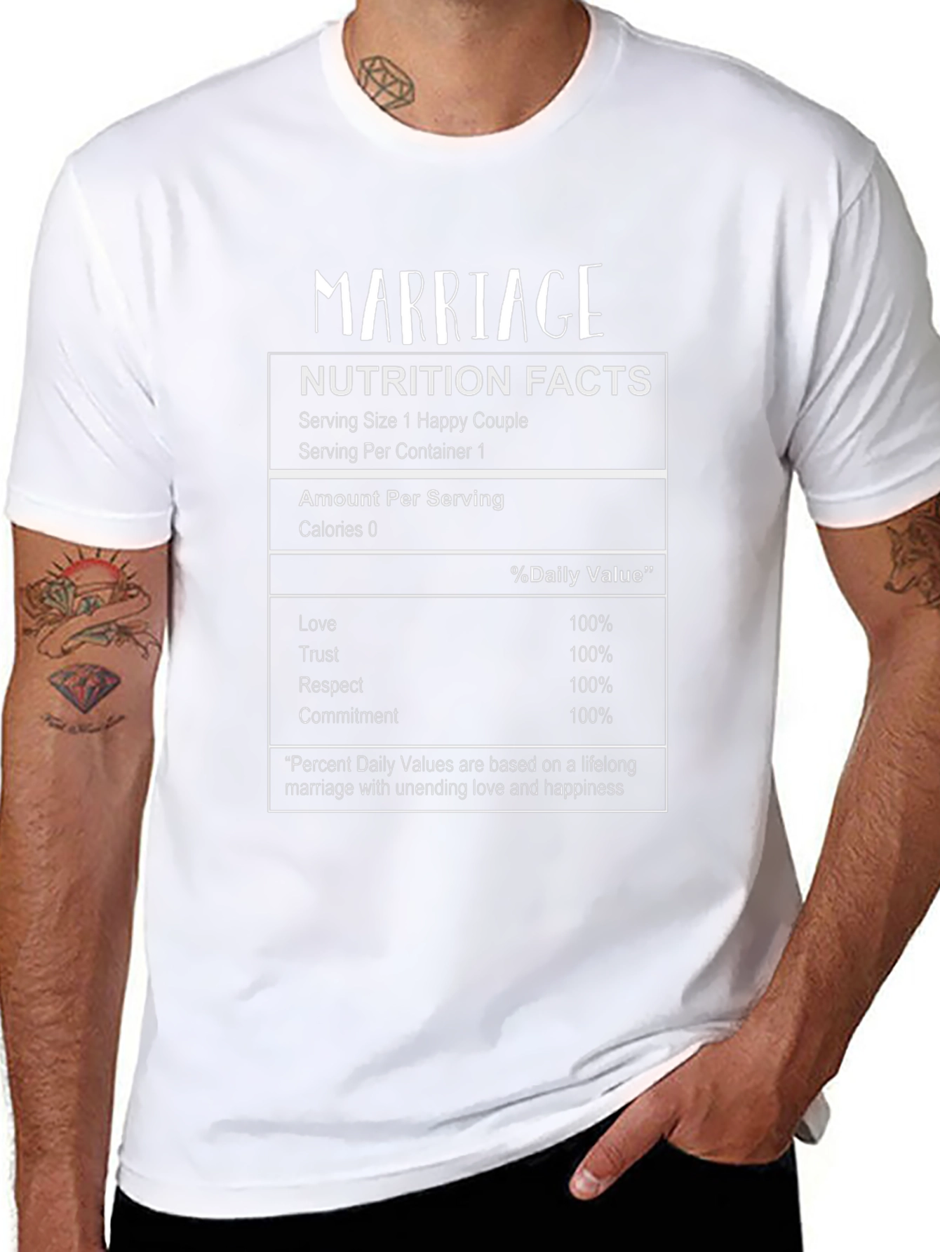 Marriage Nutrition Facts T-Shirt - Happy Couple Tee
