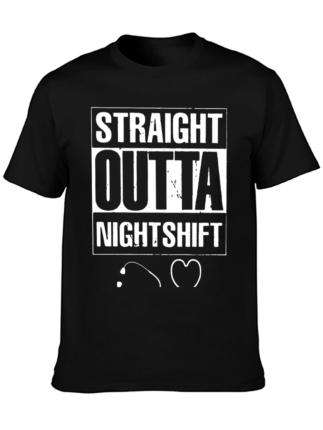 Straight Outta Nightshift Black Graphic Tee
