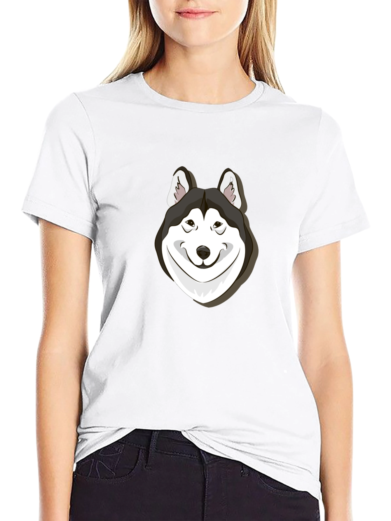 Husky Dog Graphic T-Shirt - Soft Cotton Blend Tee