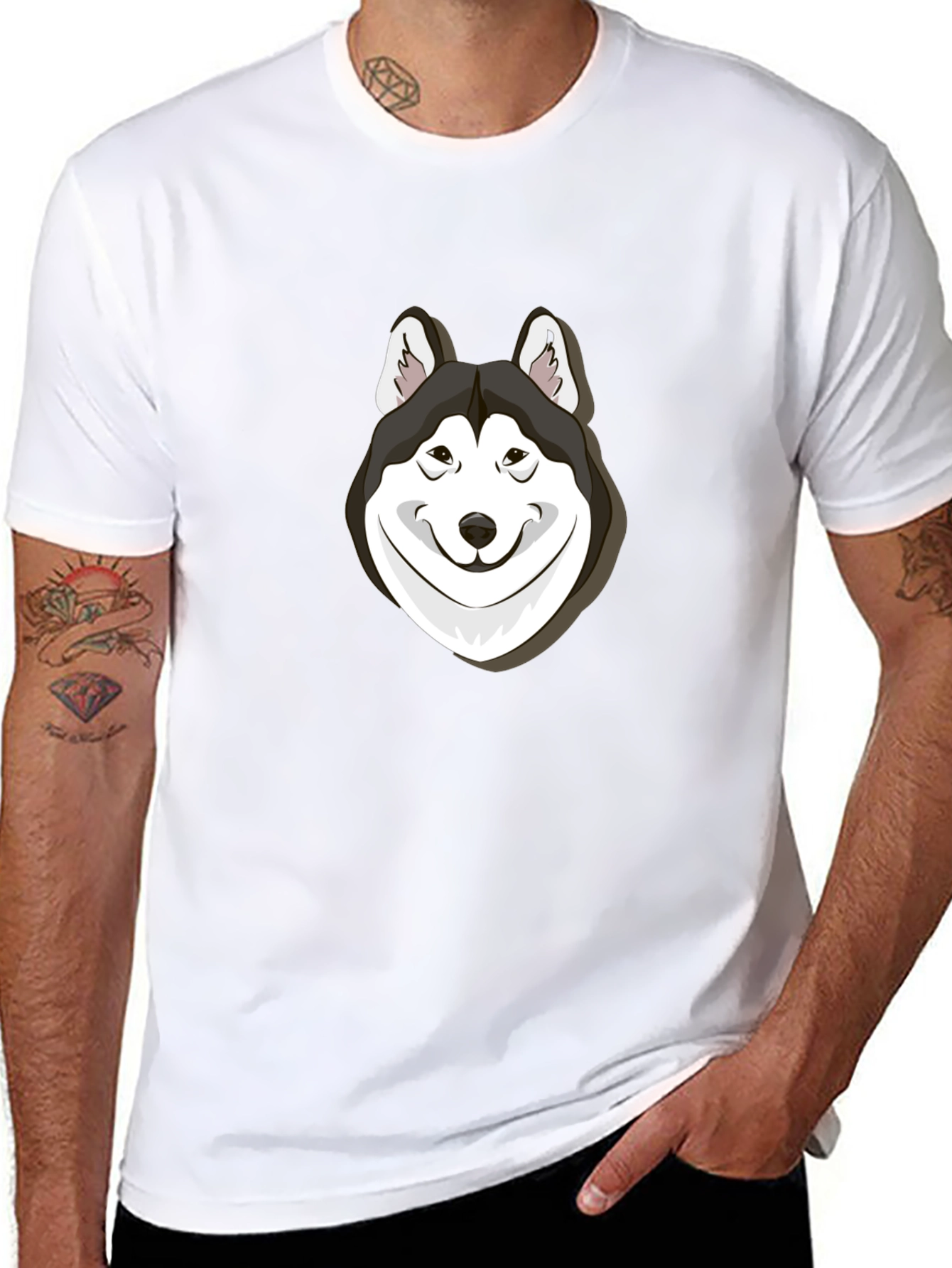 Husky Dog Graphic T-Shirt - Soft Cotton Blend Tee