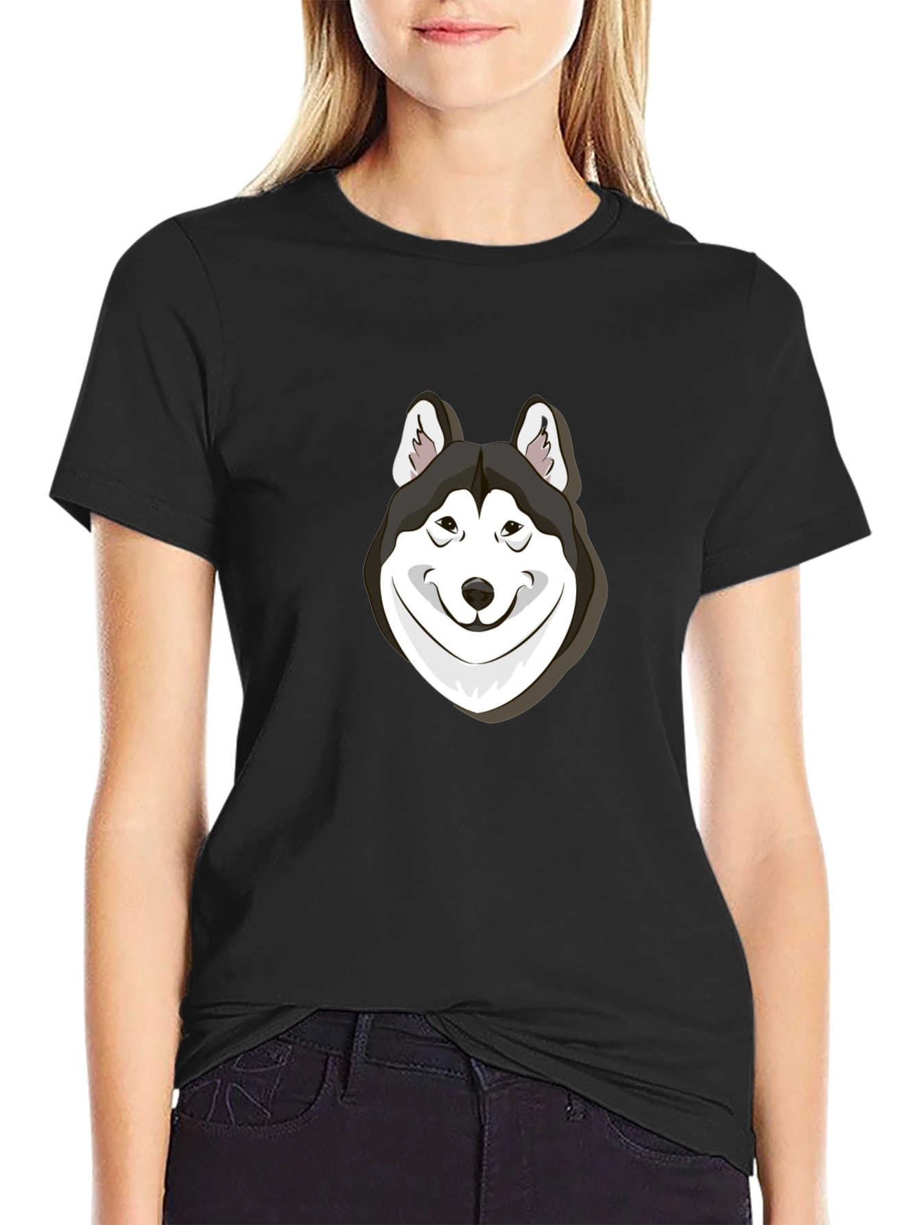 Husky Dog Graphic T-Shirt - Soft Cotton Blend Tee