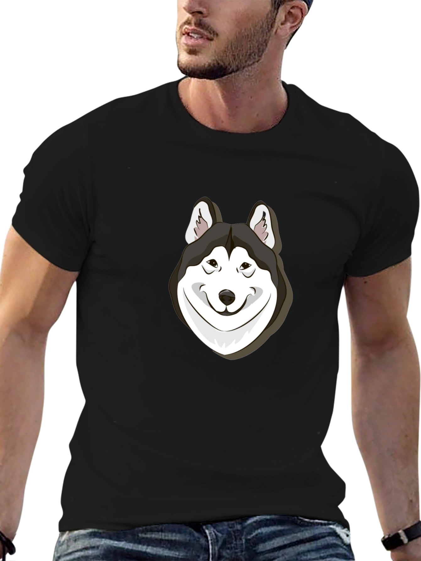 Husky Dog Graphic T-Shirt - Soft Cotton Blend Tee