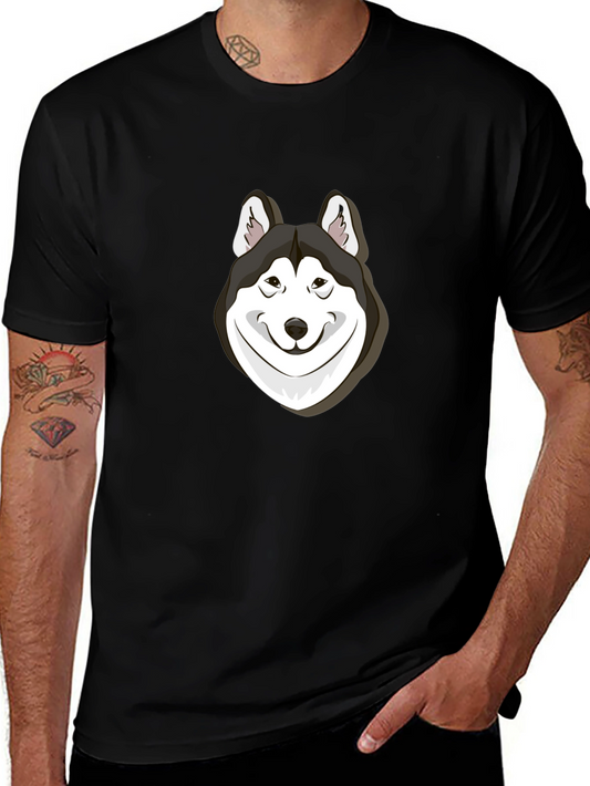 Husky Dog Graphic T-Shirt - Soft Cotton Blend Tee
