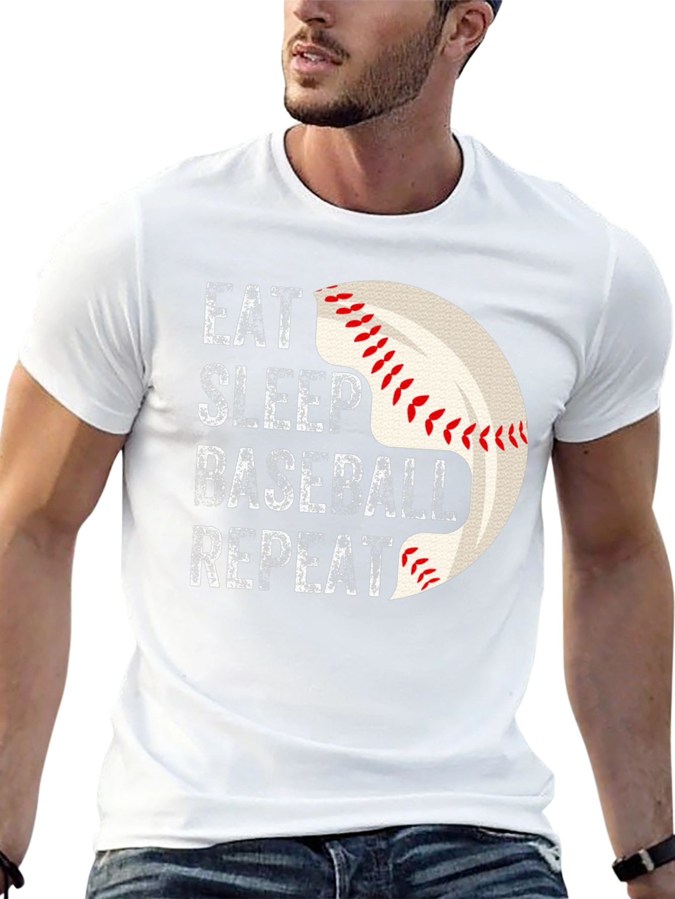 Eat Sleep Baseball Repeat Graphic Tee