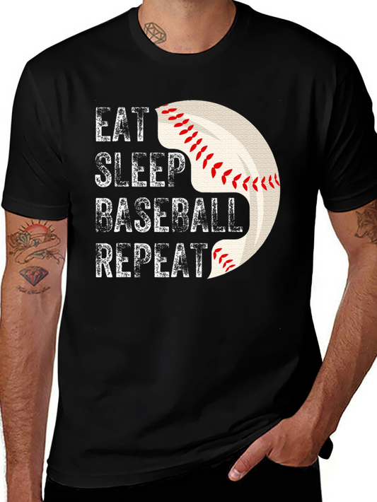 Eat Sleep Baseball Repeat Graphic Tee