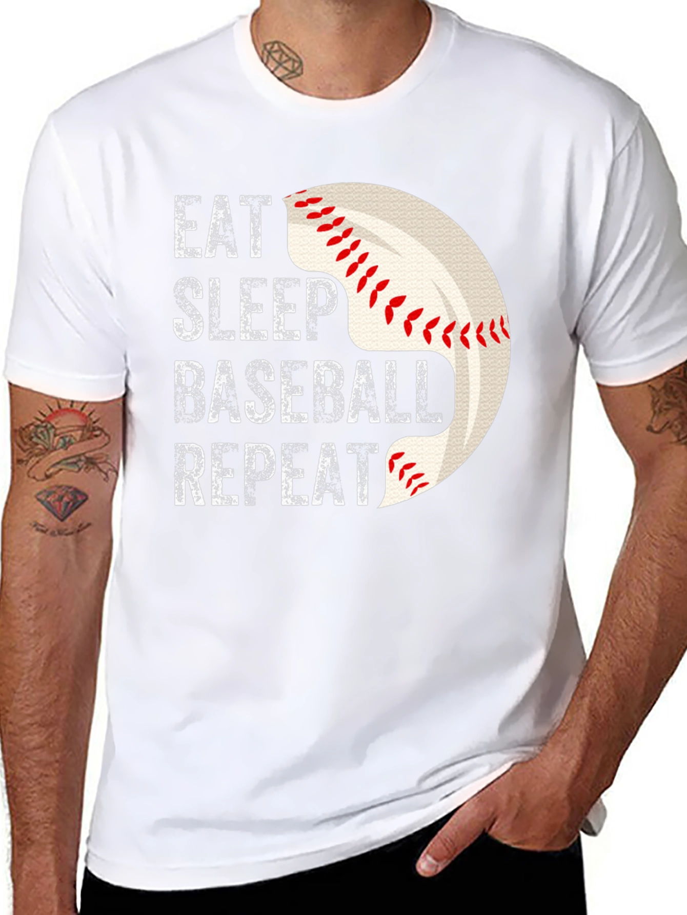 Eat Sleep Baseball Repeat Graphic Tee
