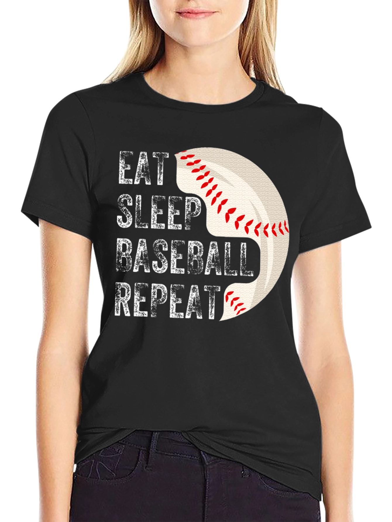 Eat Sleep Baseball Repeat Graphic Tee
