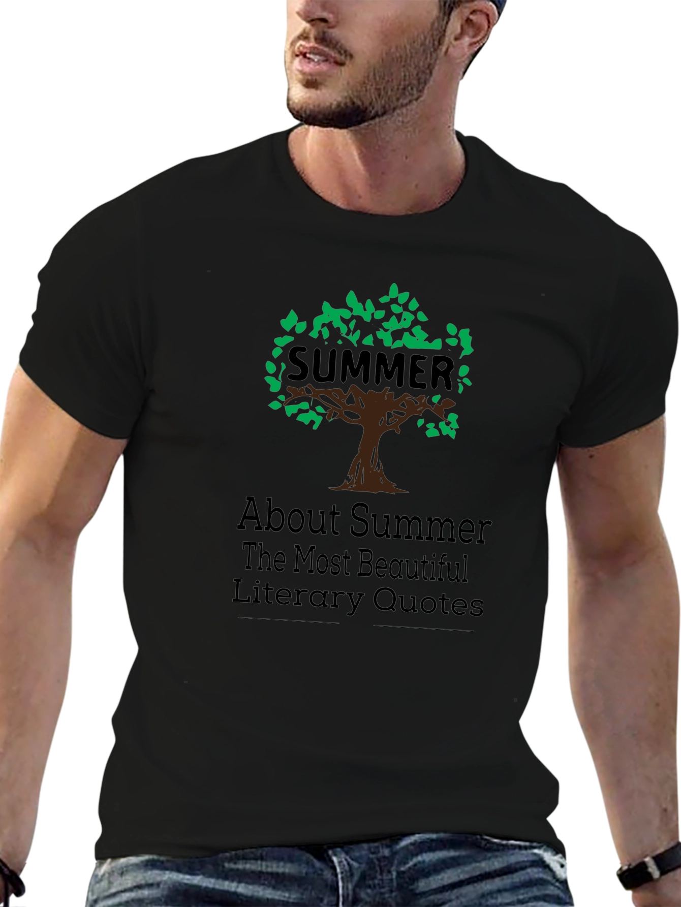 Summer Literary Quotes Black T-Shirt