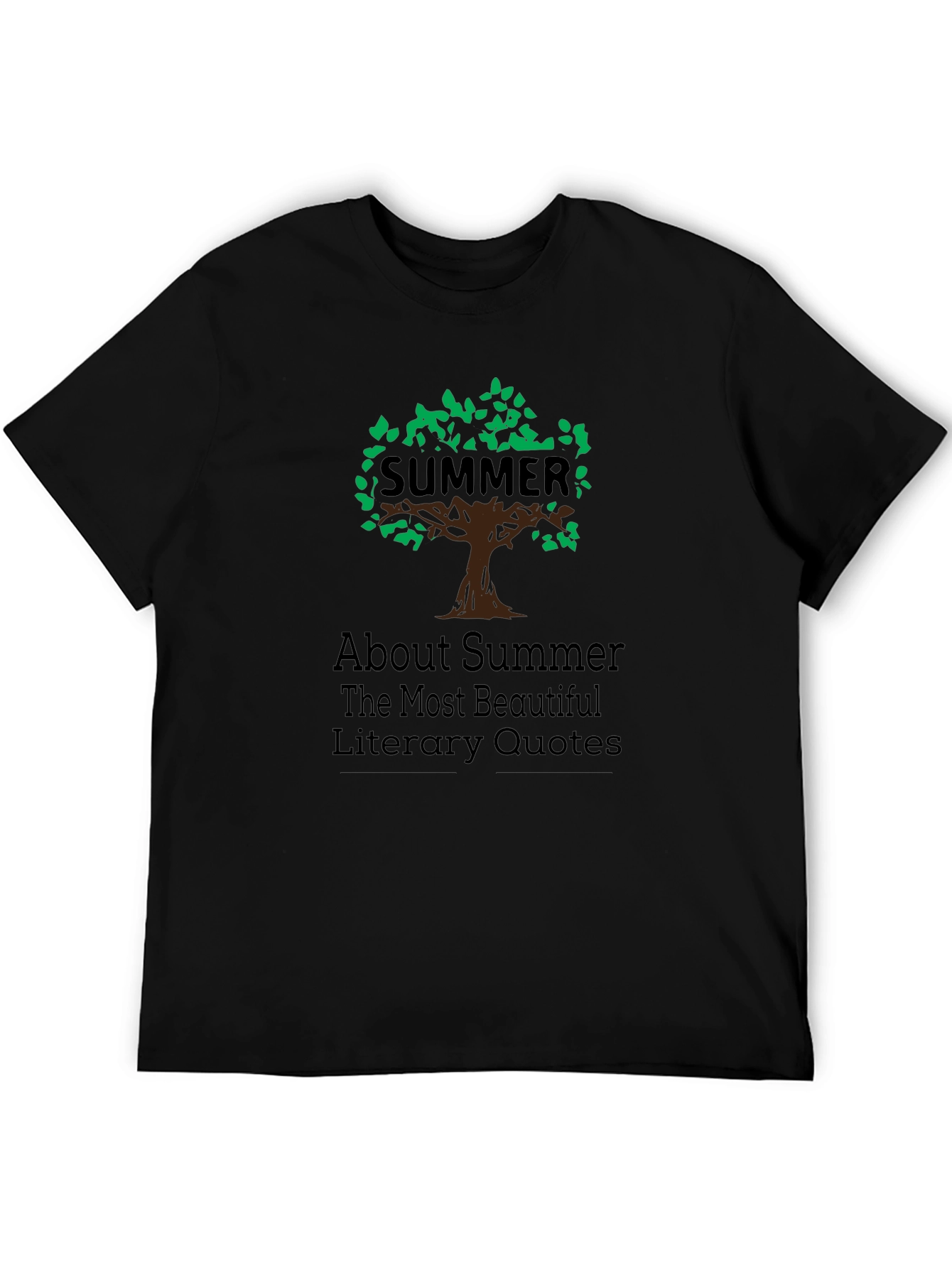Summer Literary Quotes Black T-Shirt
