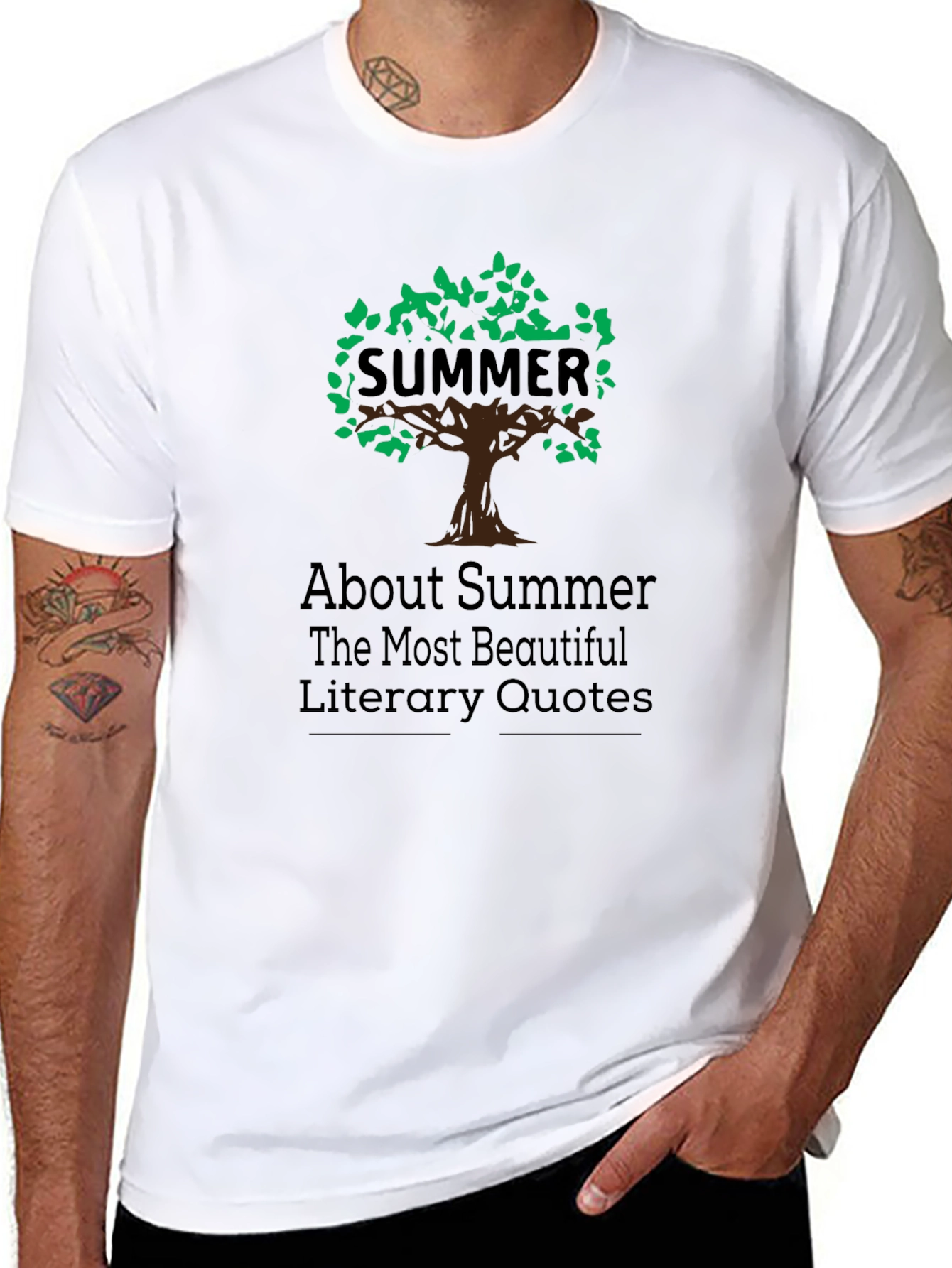 Summer Literary Quotes Black T-Shirt