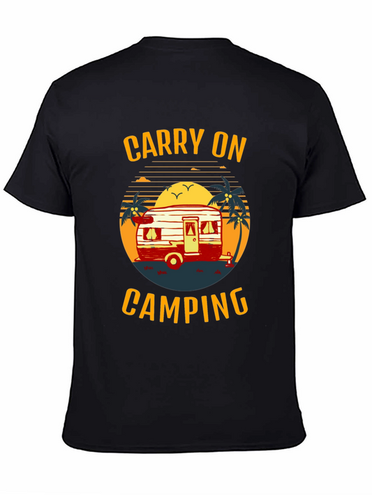 Carry On Camping Graphic Tee - Retro Camper Design