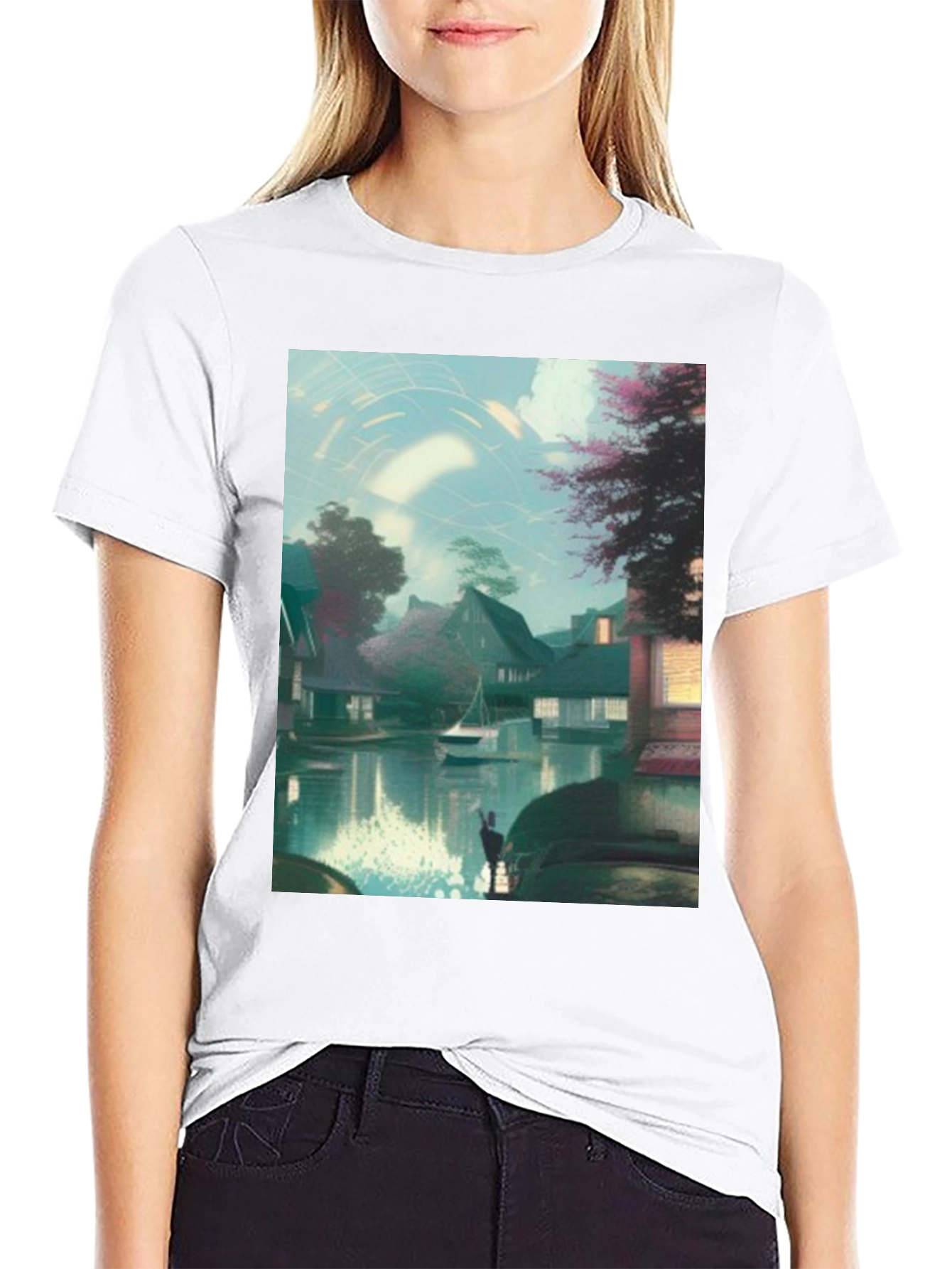 Scenic Waterway Art Print T-Shirt