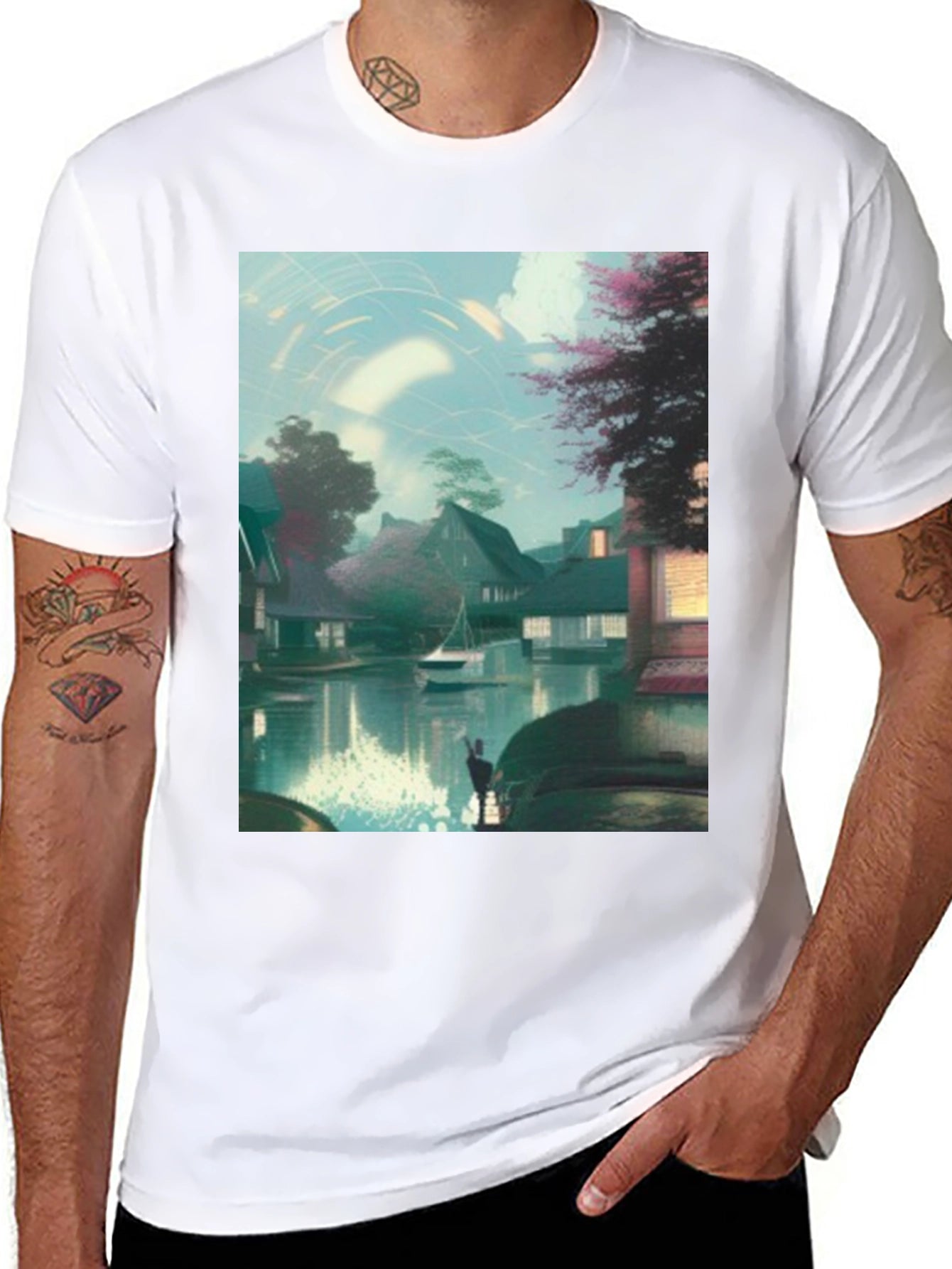 Scenic Waterway Art Print T-Shirt